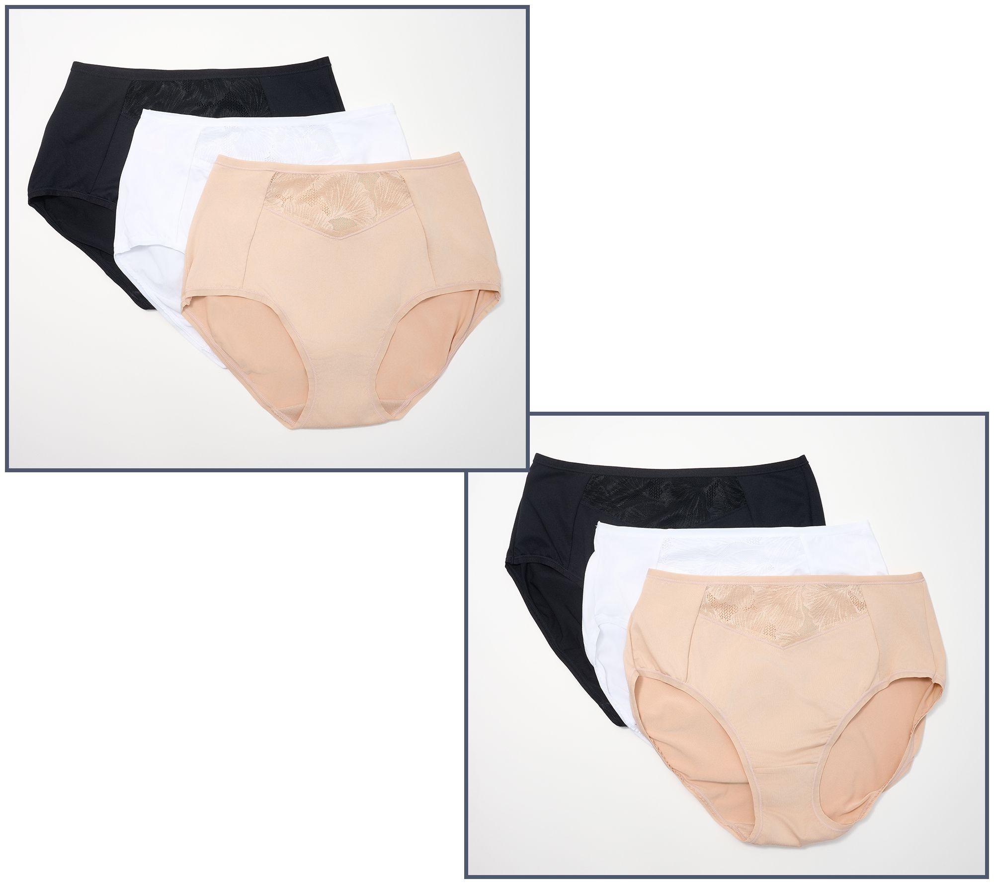Breezies Fan Lace Full Brief or Hi-Cut Set of 3