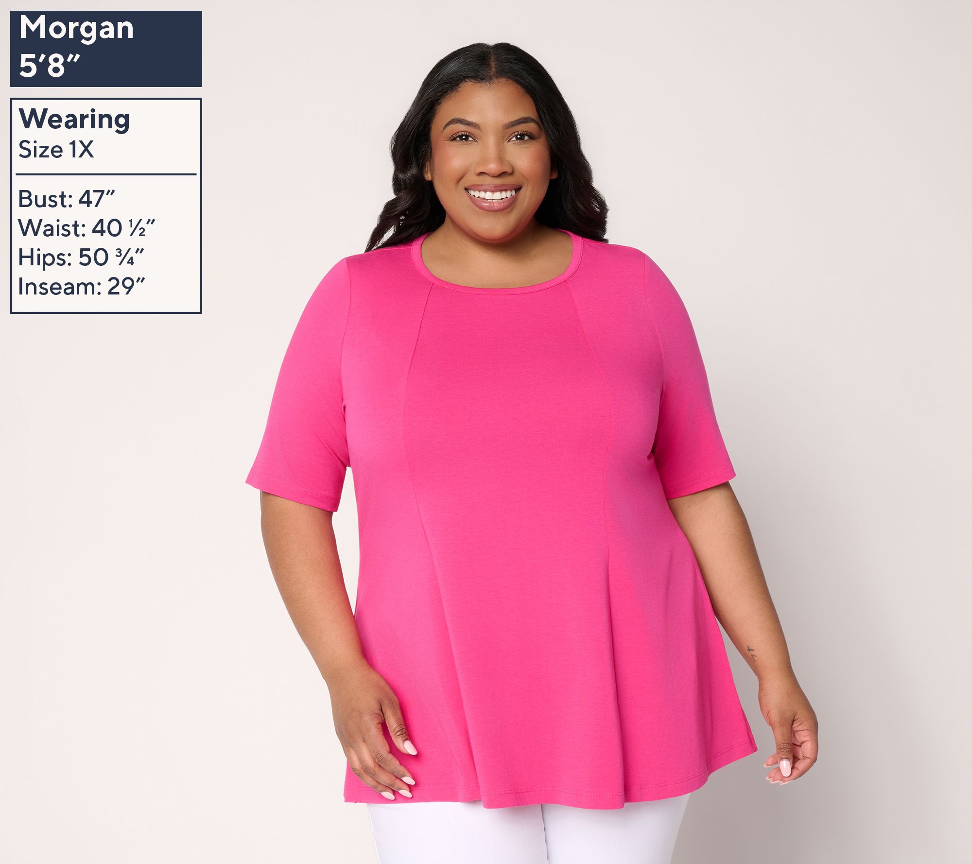Denim & Co. Essentials Regular Favorite Jersey Swing Tunic - QVC.com