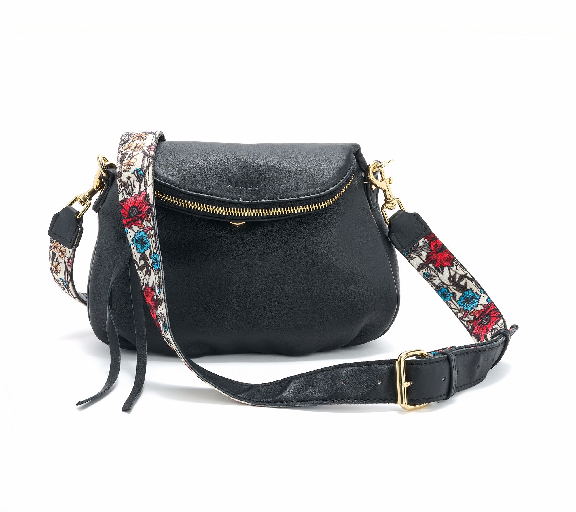 "As Is" Aimee Kestenberg Dual Entry Leather Crossbody w/ Two Way Strap