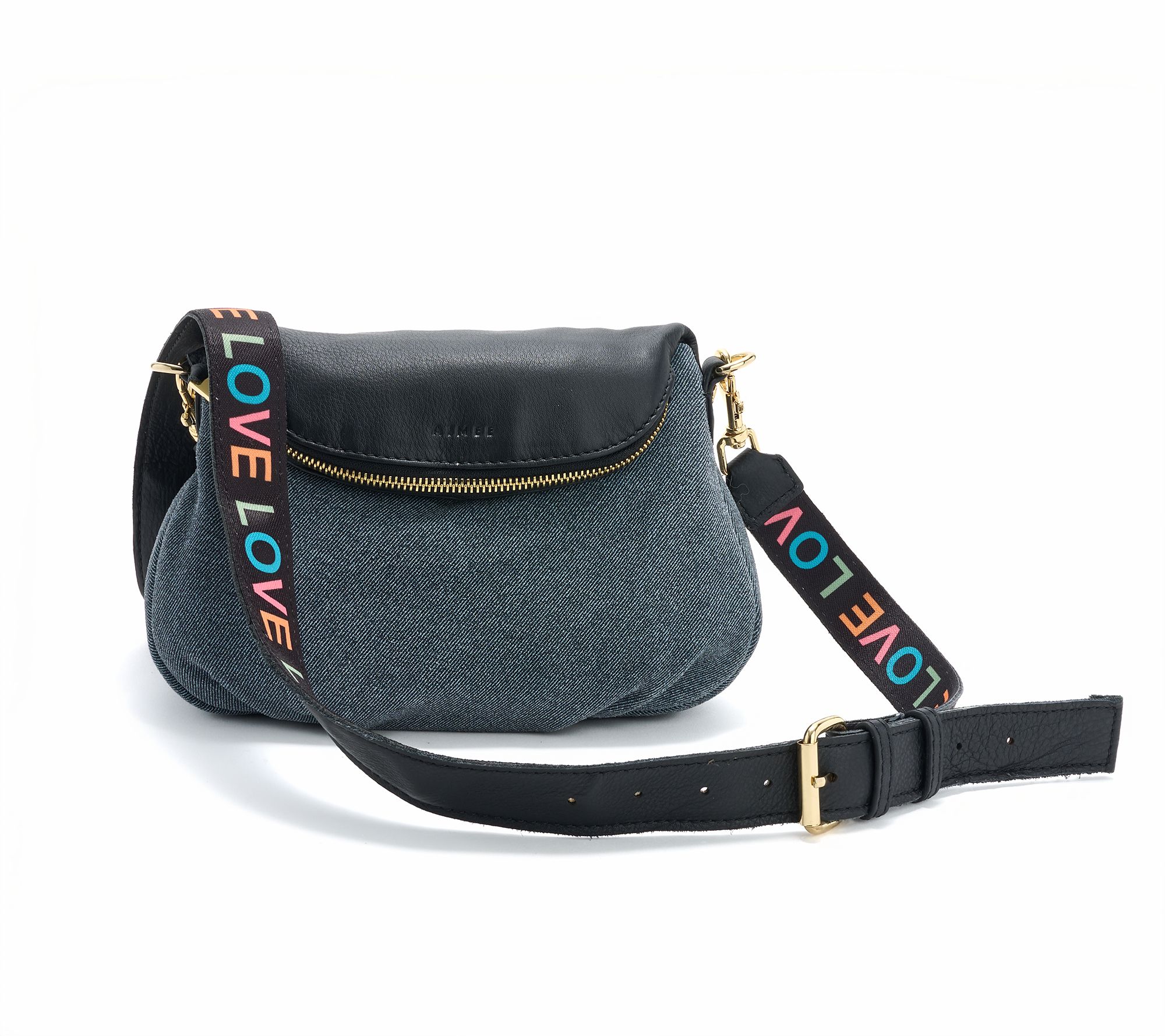 "As Is" Aimee Kestenberg Dual Entry Leather Crossbody w/ Two Way Strap