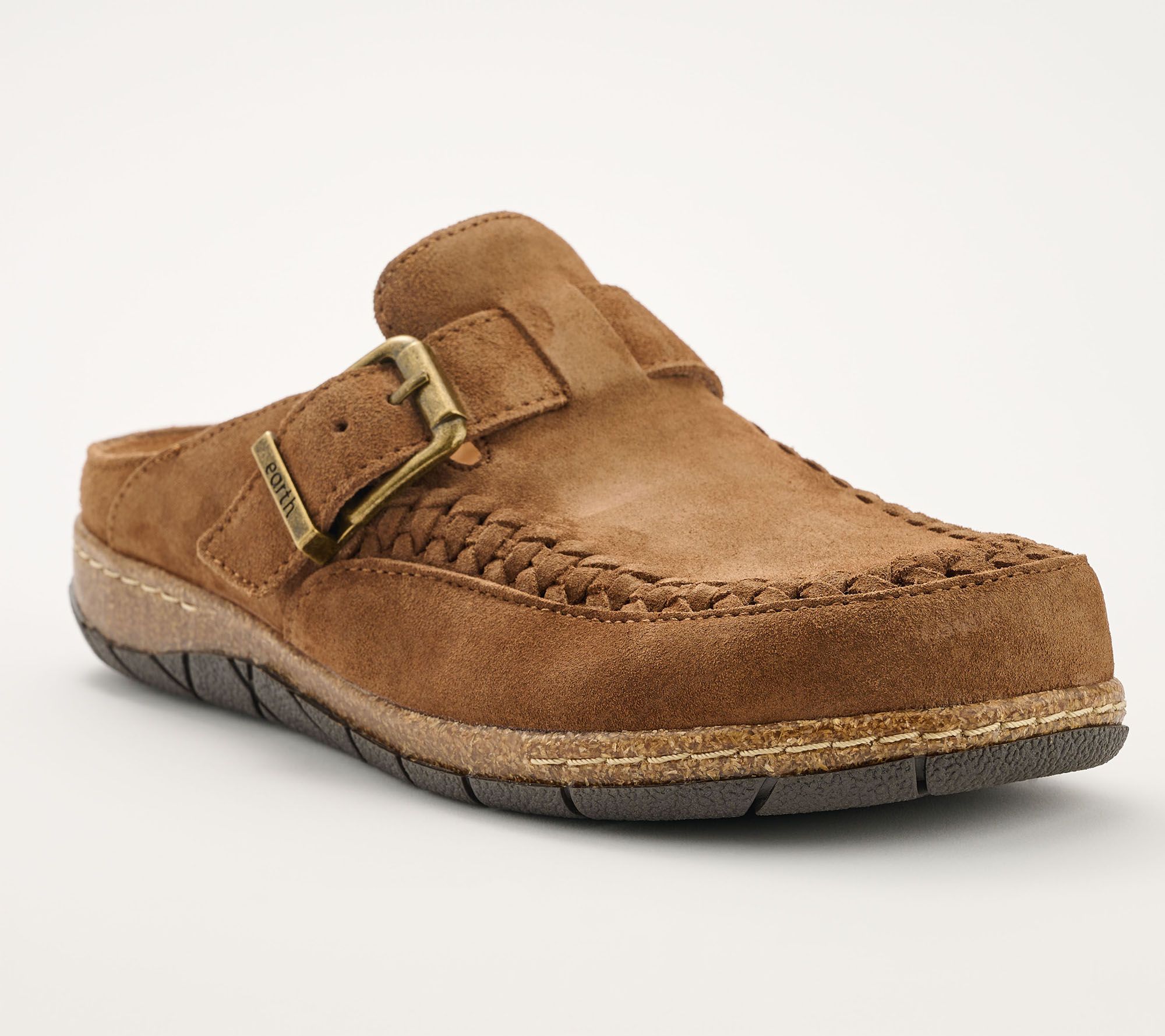 Earth Leather Clogs with Whipstitch Detail -Eileen