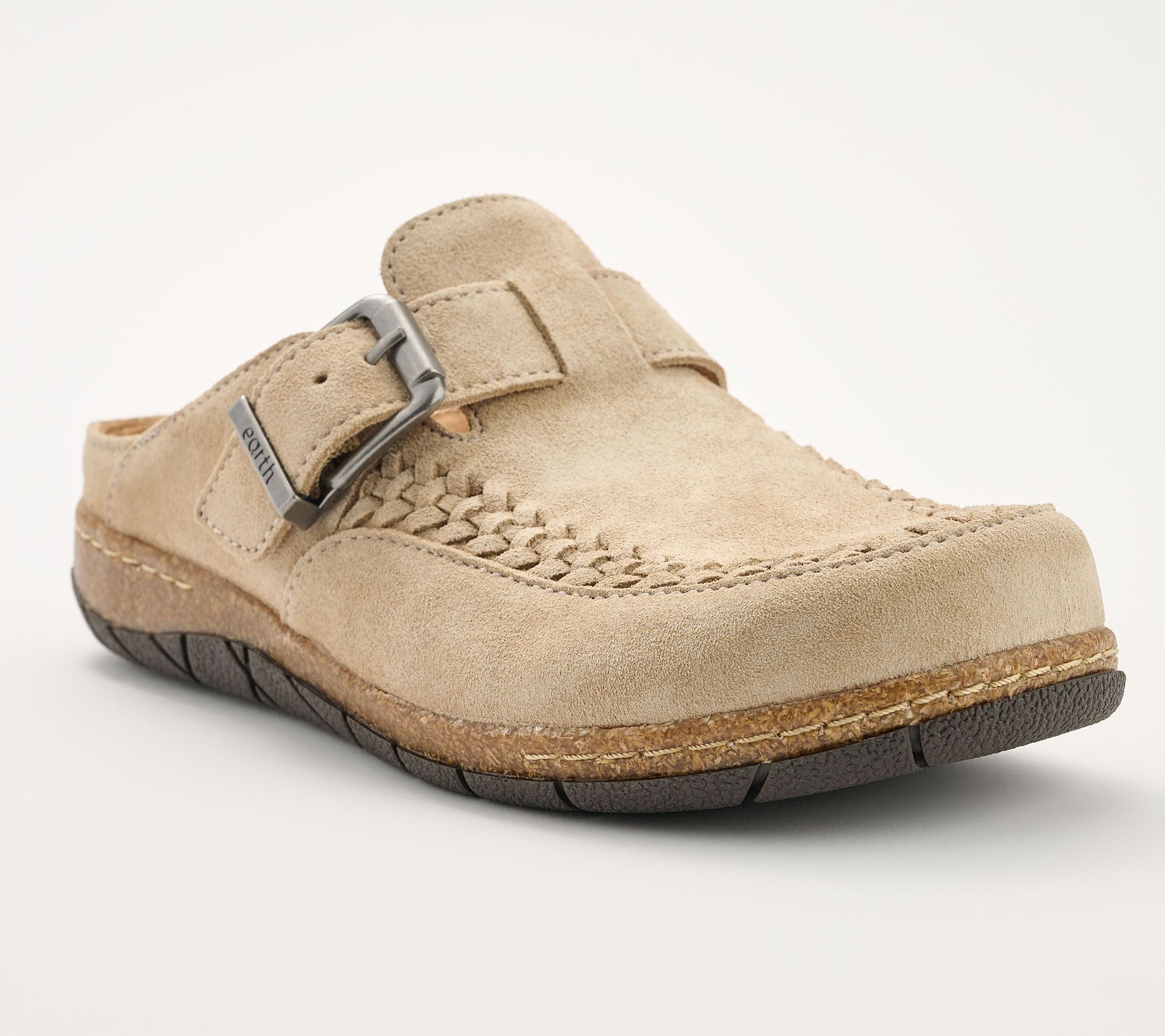 Earth Leather Clogs with Whipstitch Detail -Eileen