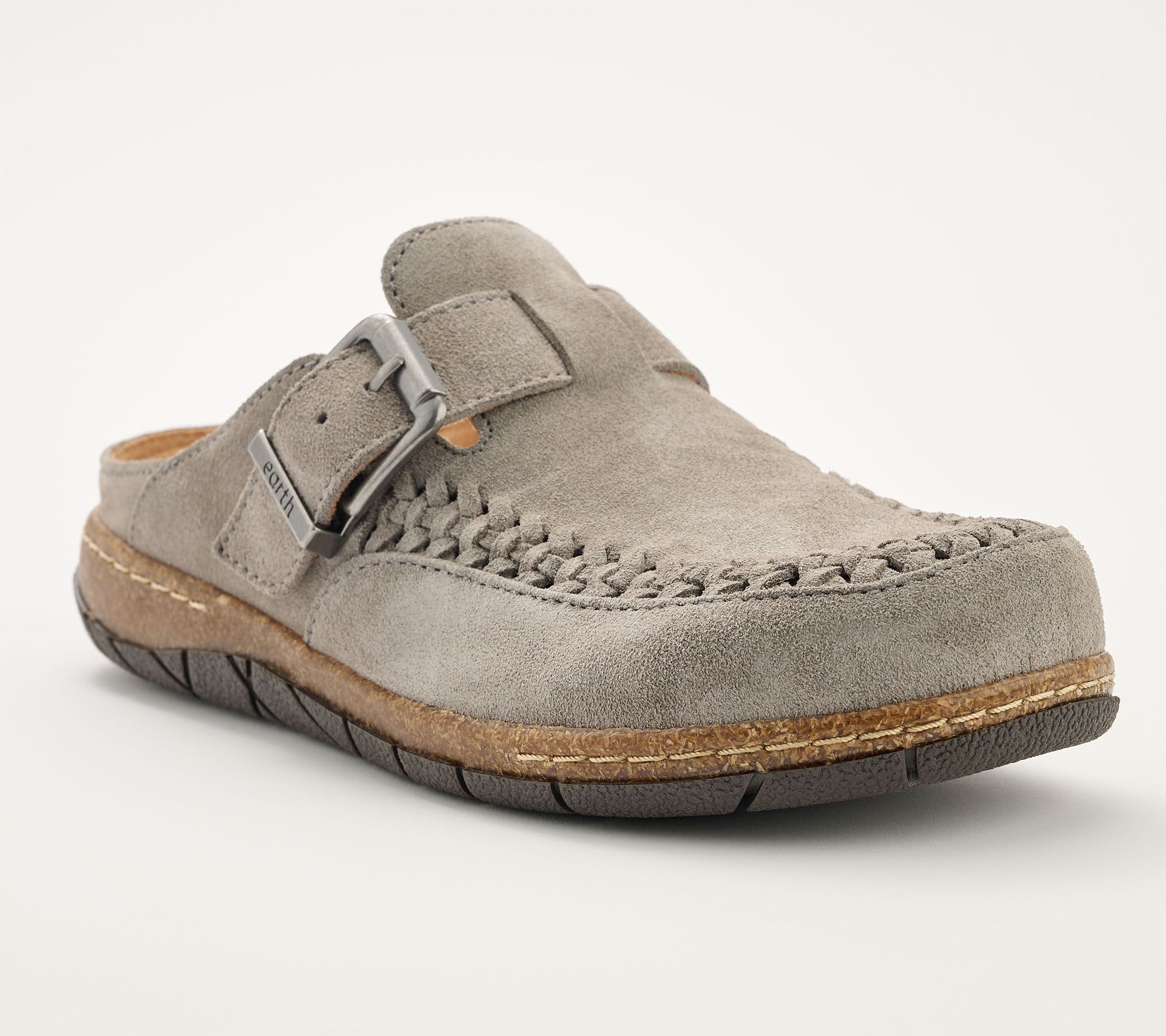 Earth Leather Leather Clogs with Whipstitch Detail -Eileen