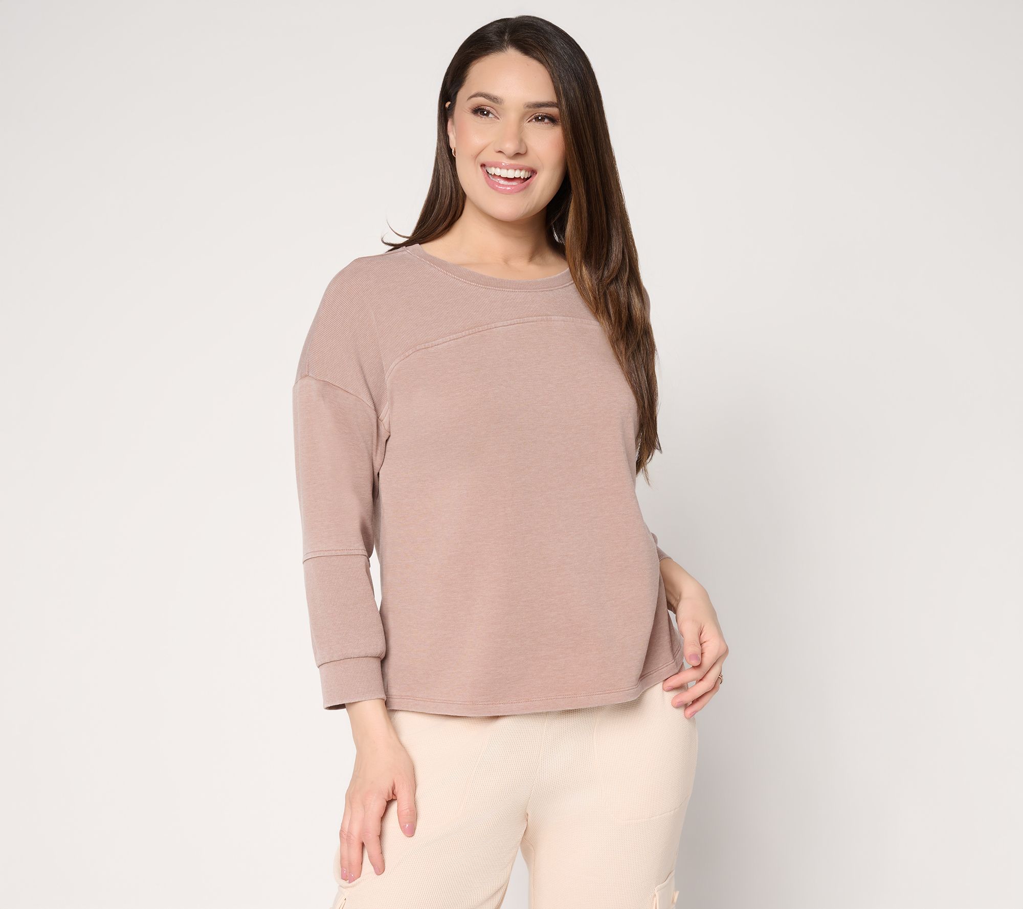 "As Is" AnyBody Beach Wash French Terry Pullover