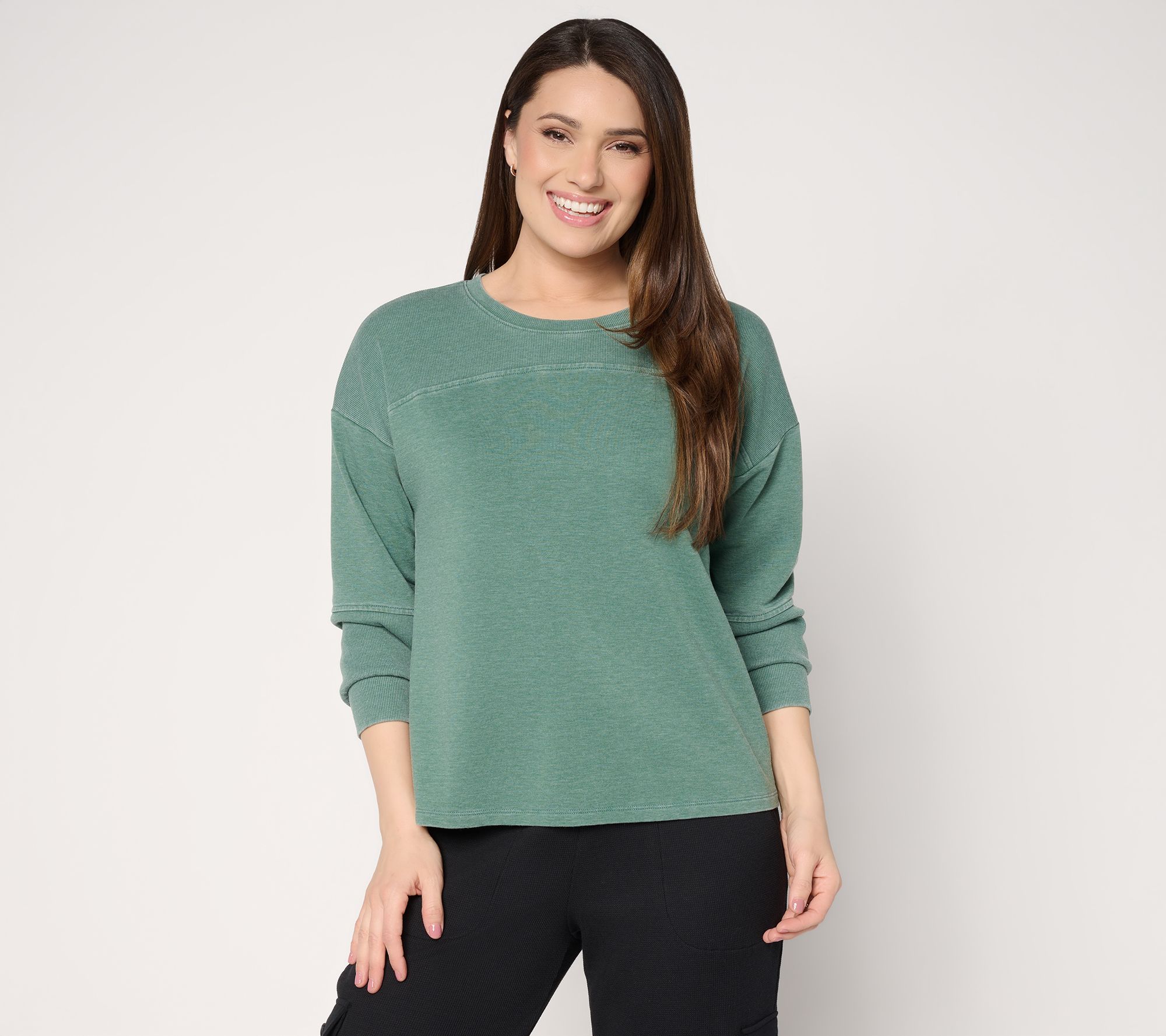 "As Is" AnyBody Beach Wash French Terry Pullover