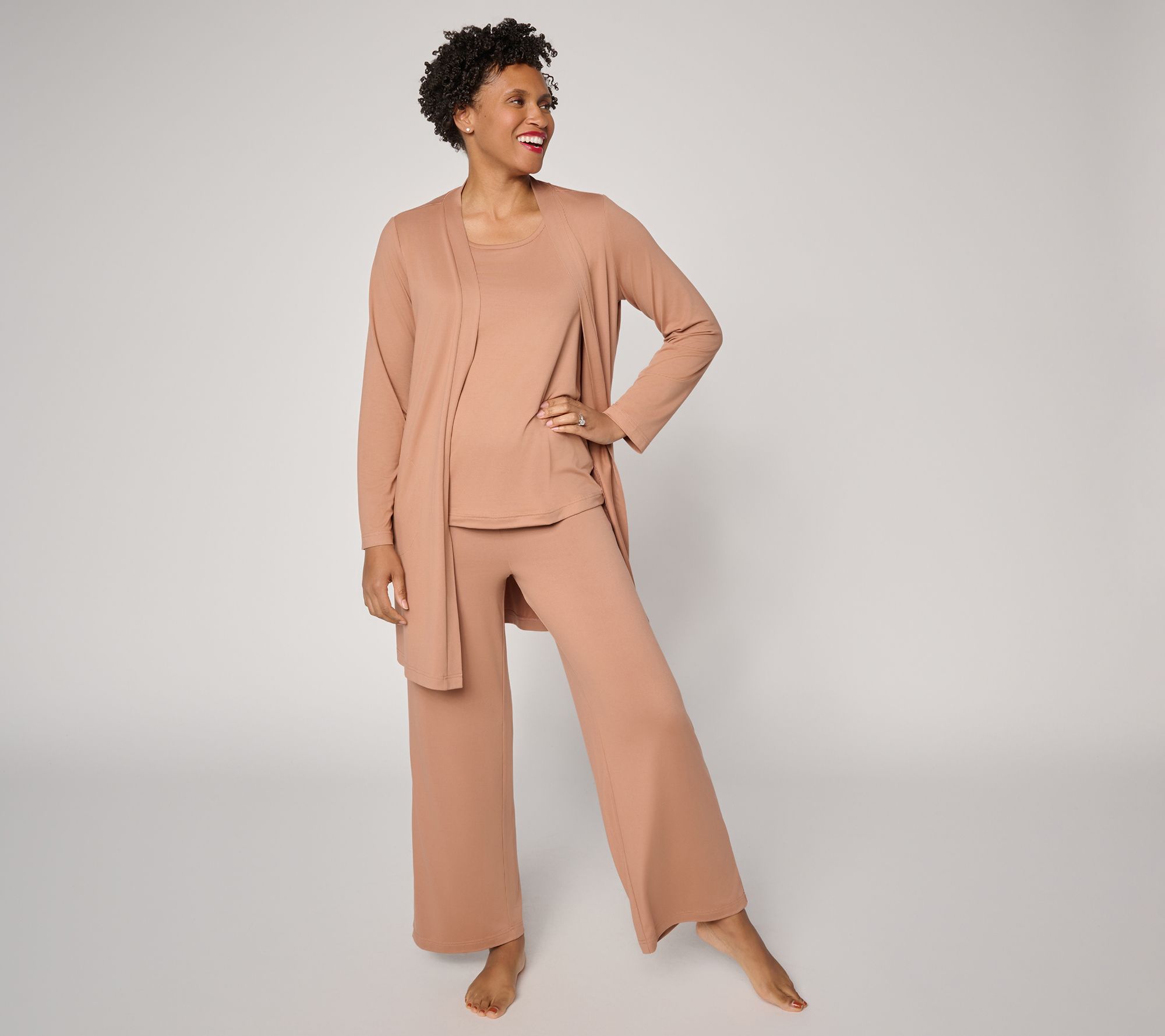 "As Is" Berkshire Homewear Silky Smooth SoftFlow 3pc Lounge Set