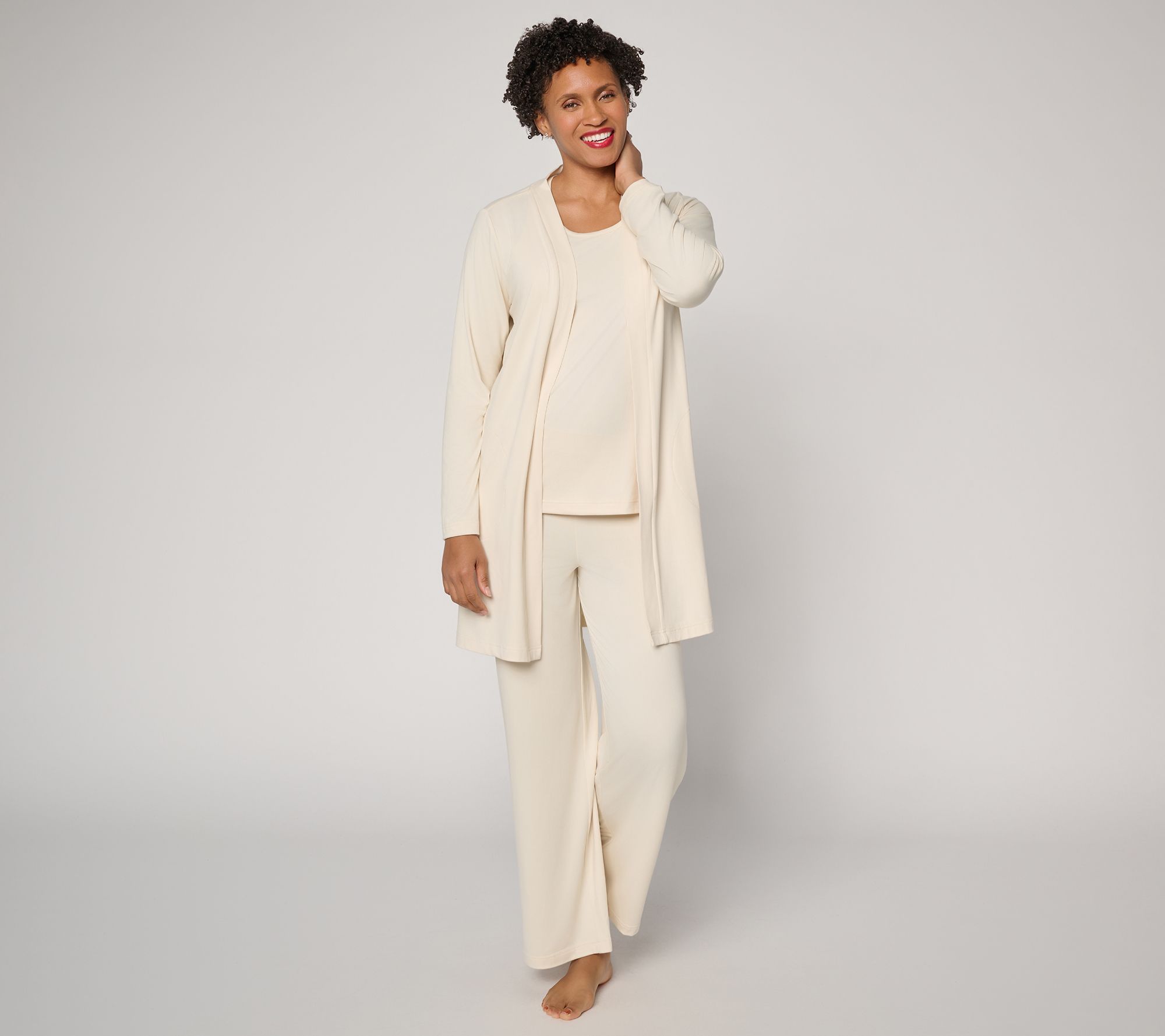 "As Is" Berkshire Homewear Silky Smooth SoftFlow 3pc Lounge Set