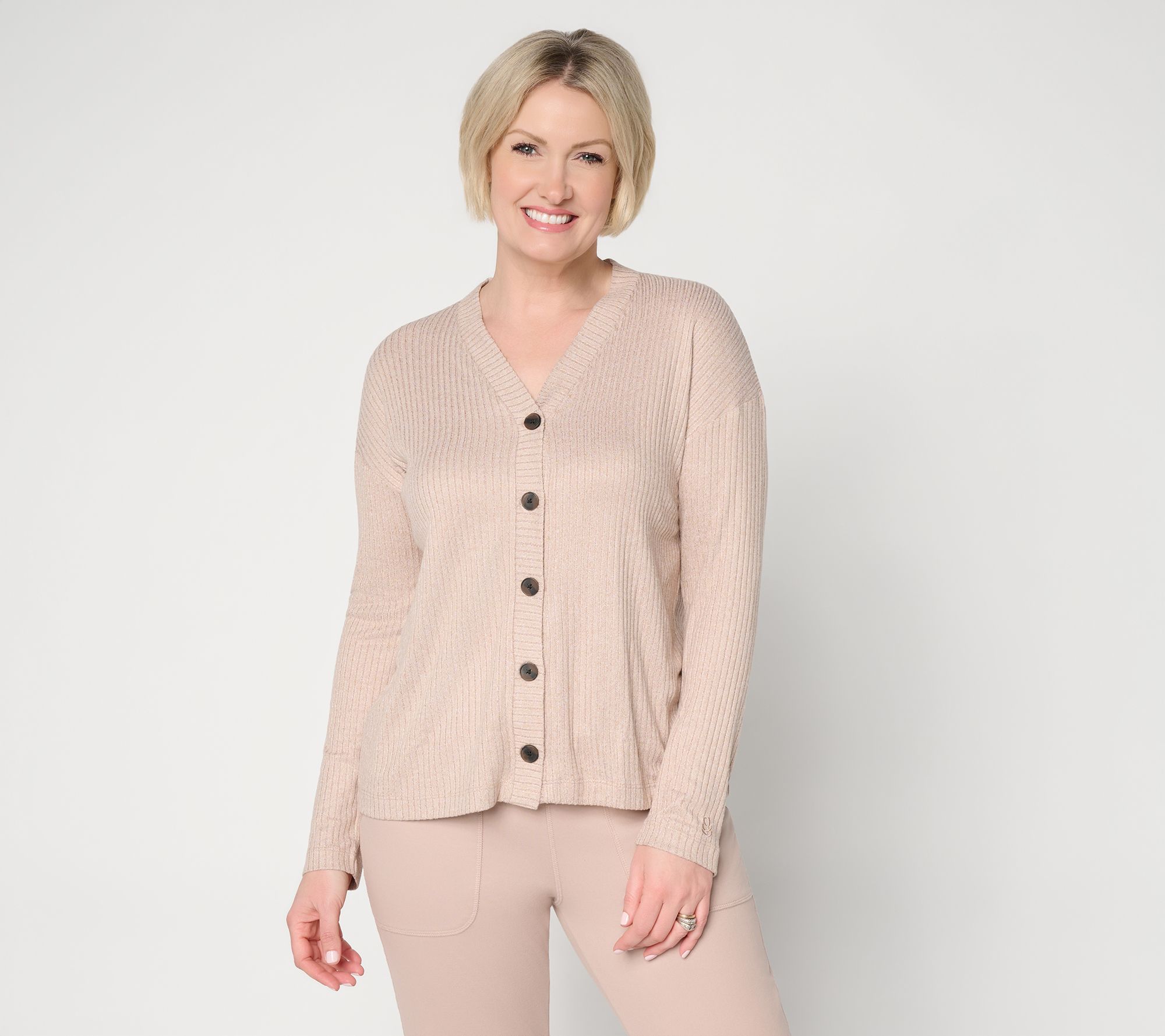 "As Is" Cuddl Duds Seriously Soft Soft Rib Cardigan
