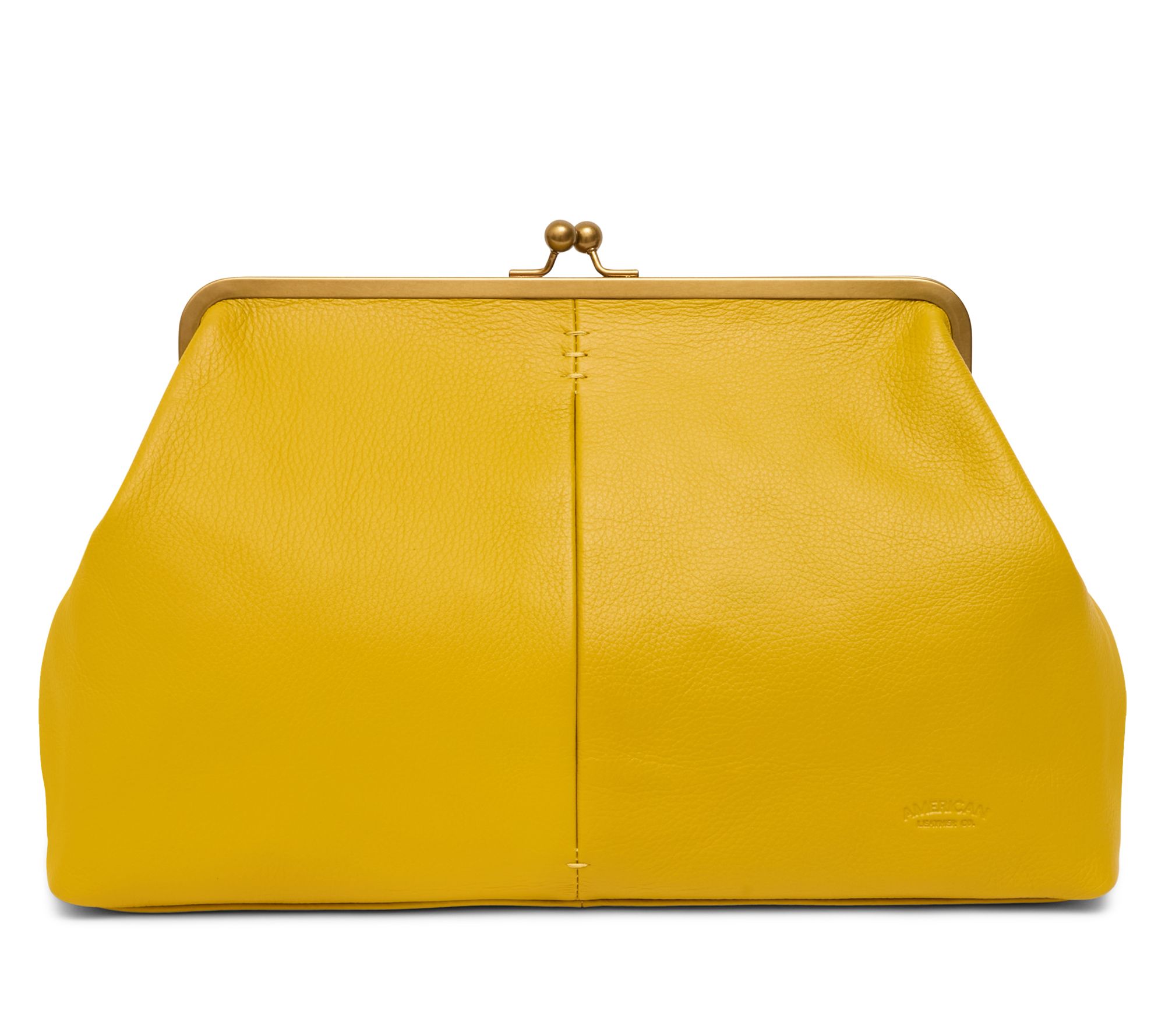 American Leather Co. Grace Frame Leather Kisslock Clutch