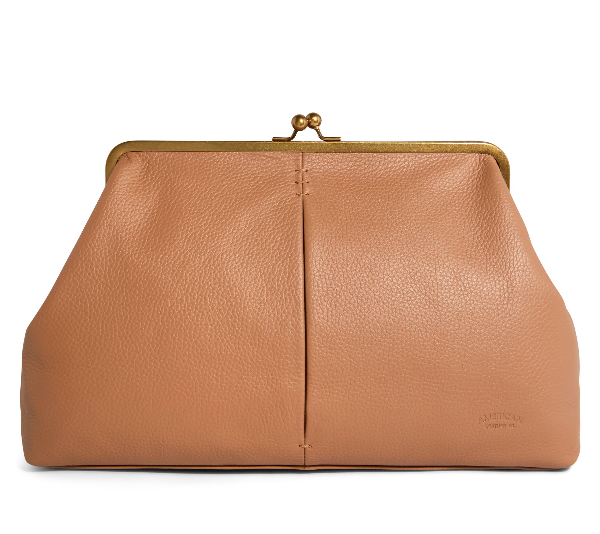 American Leather Co. Grace Frame Leather Kisslock Clutch