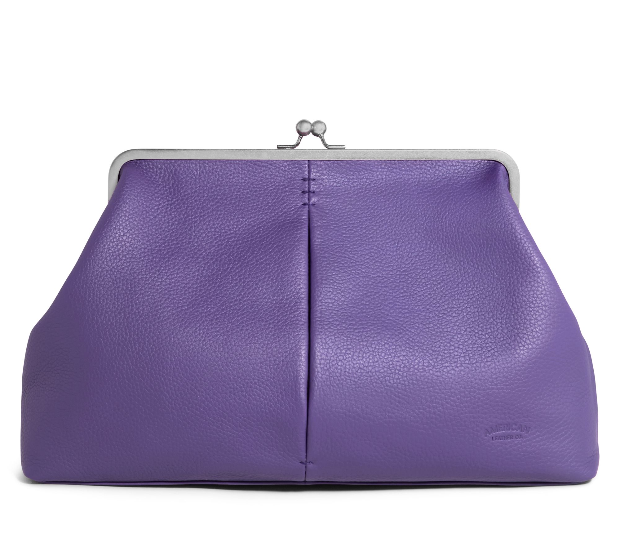 American Leather Co. Grace Frame Leather Kisslock Clutch