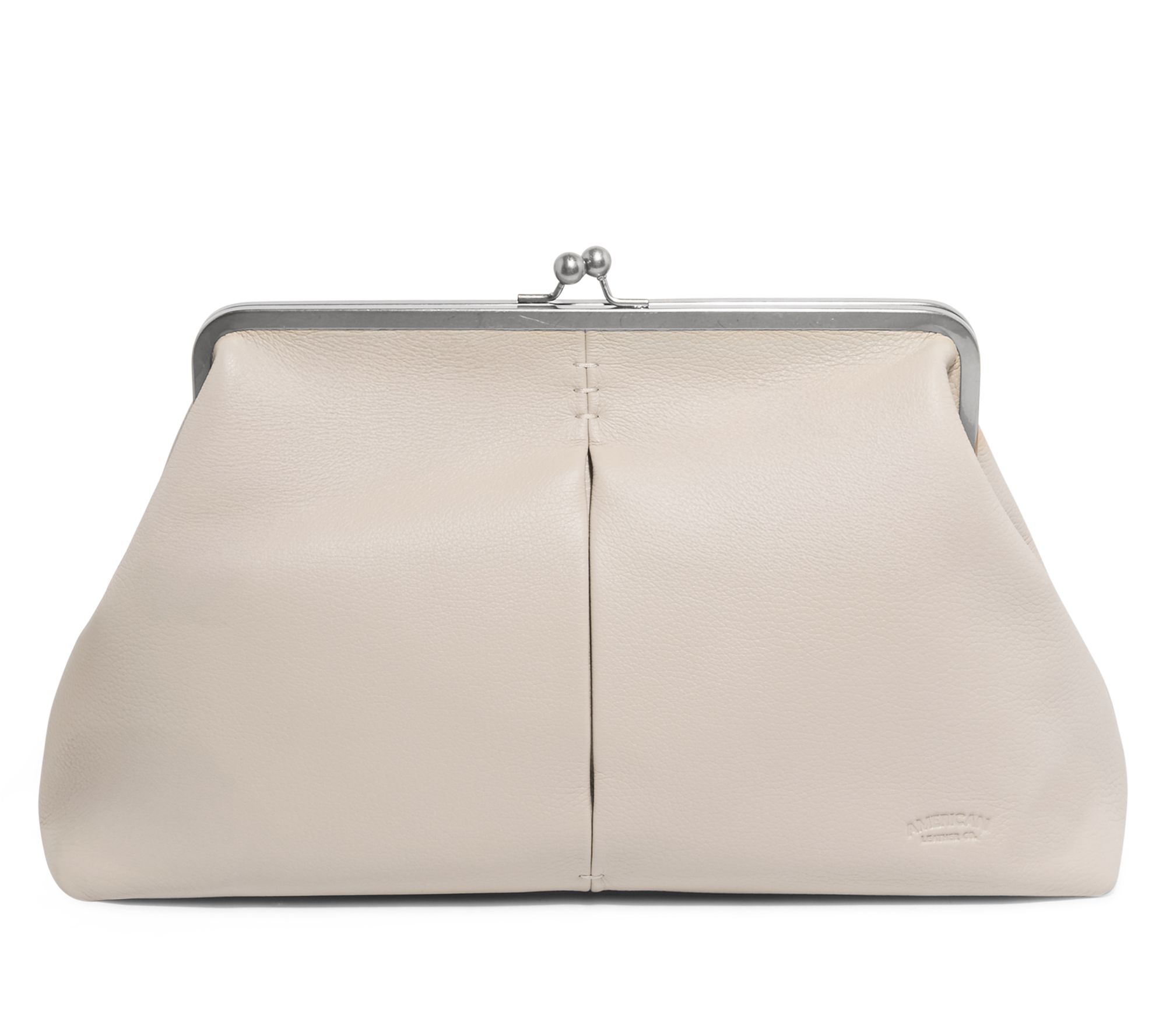 American Leather Co. Grace Frame Leather Kisslock Clutch