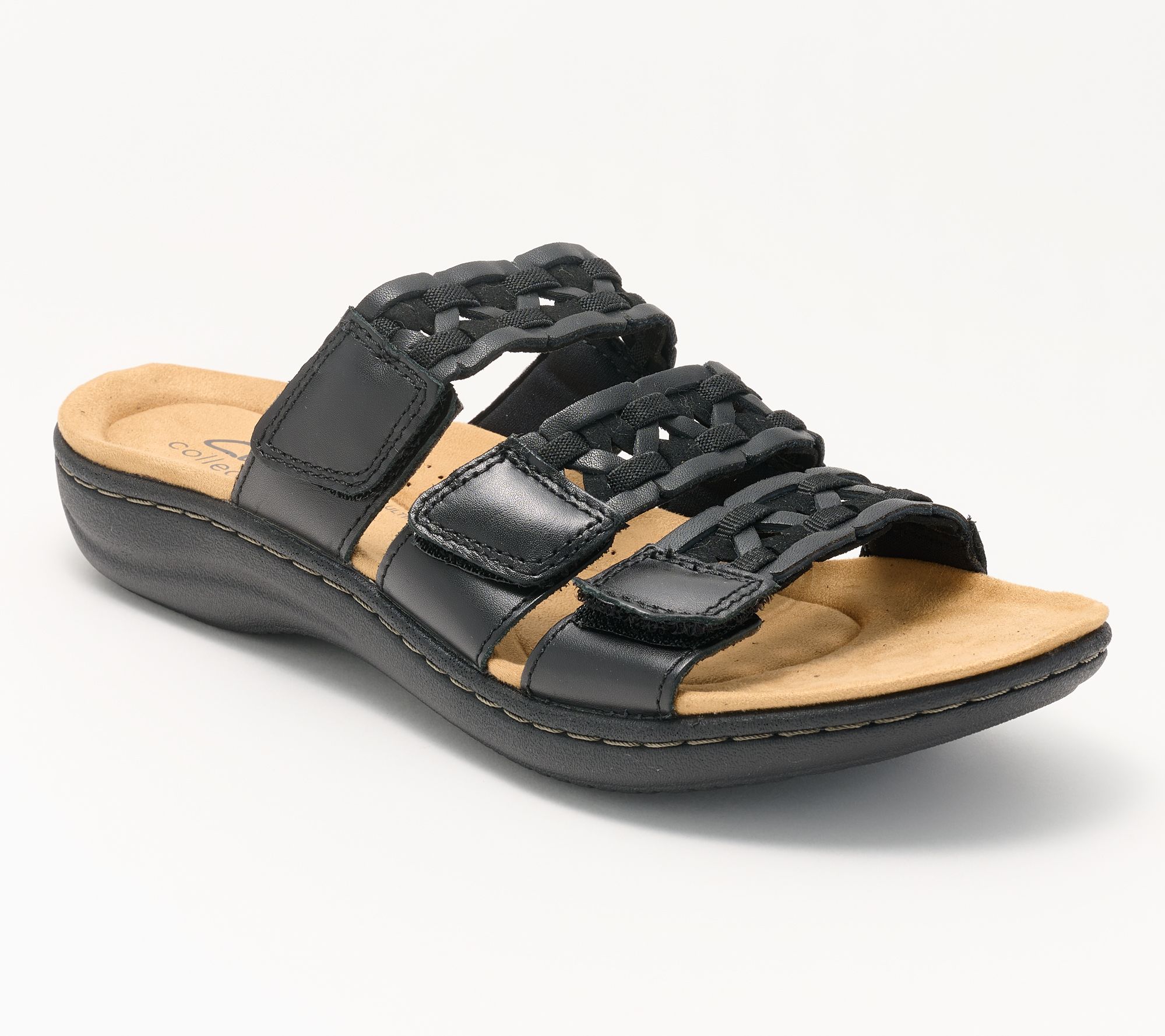 "As Is" Clarks Collection Leather Slide Sandals -Laurieann Emma