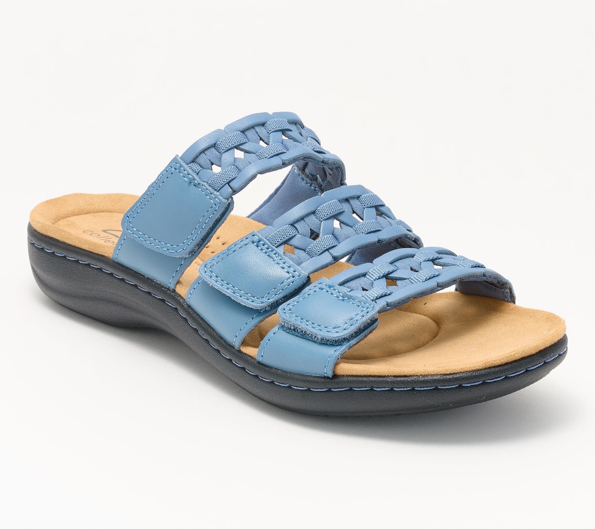"As Is" Clarks Collection Leather Slide Sandals -Laurieann Emma