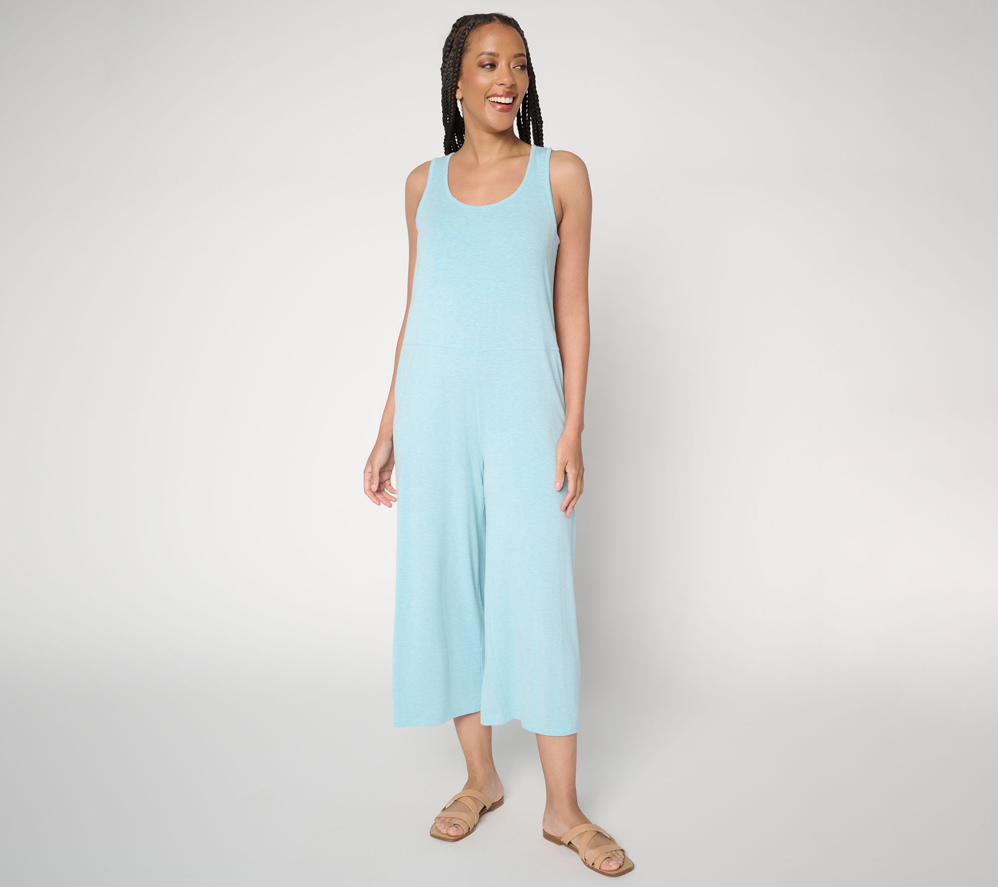 "As Is" Anybody Petite Soothing Knit Jersey Jumpsuit with Support System