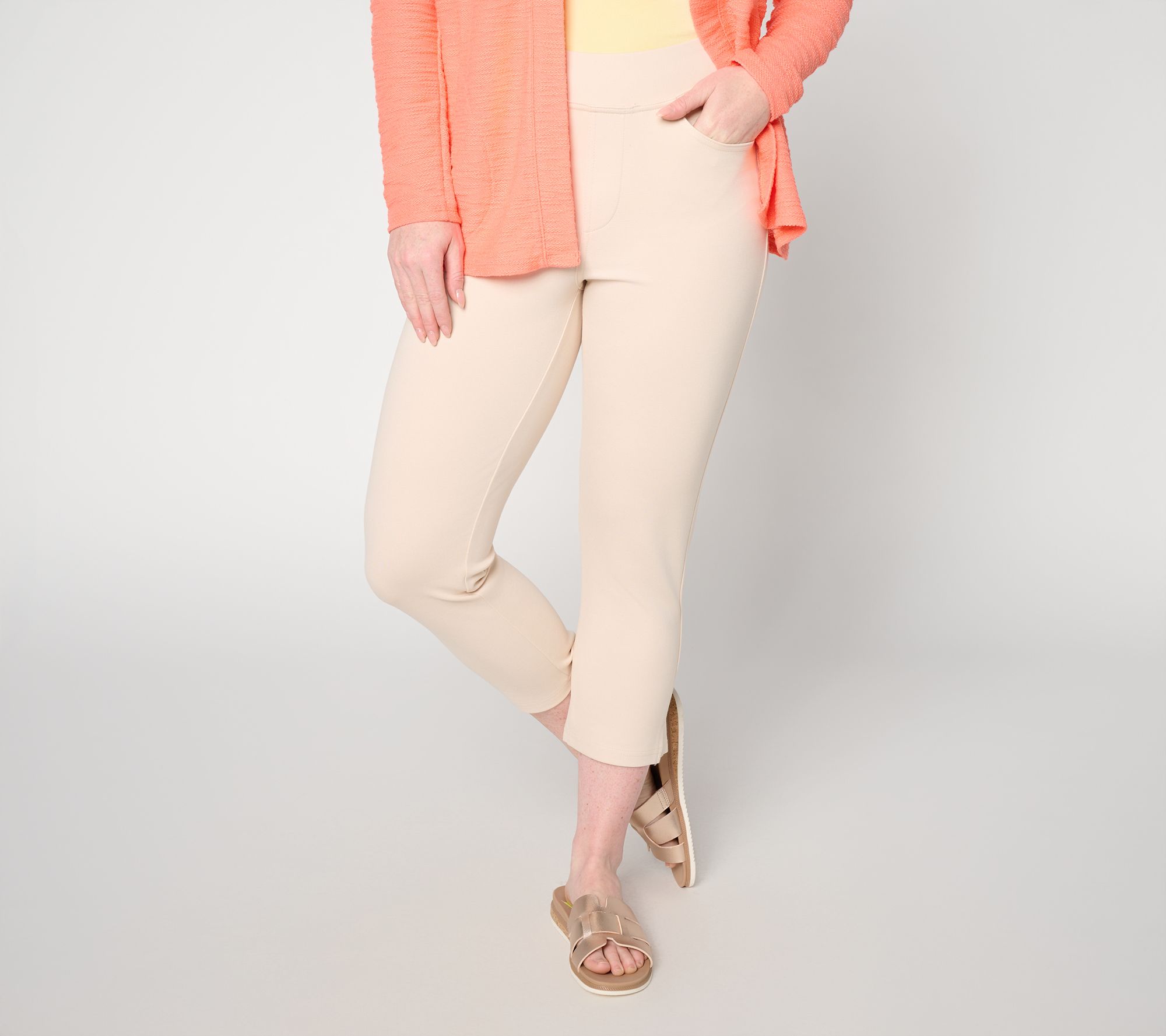 "As Is" Belle by Kim Gravel Reg Ponte Coastal Cropped Pant