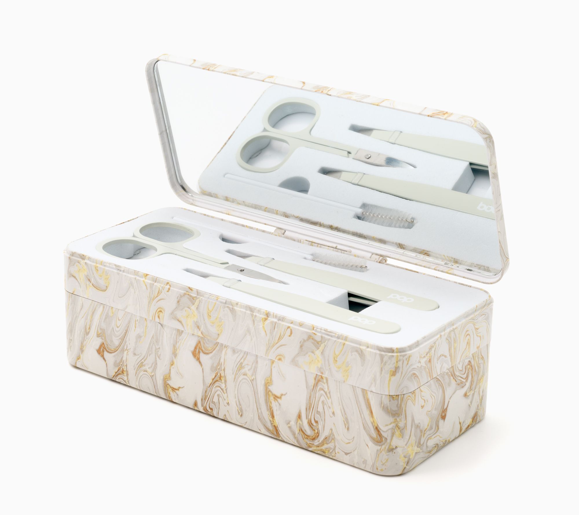 Pop Sonic Double-Sided Travel Case w/ Tweezers & Mirror