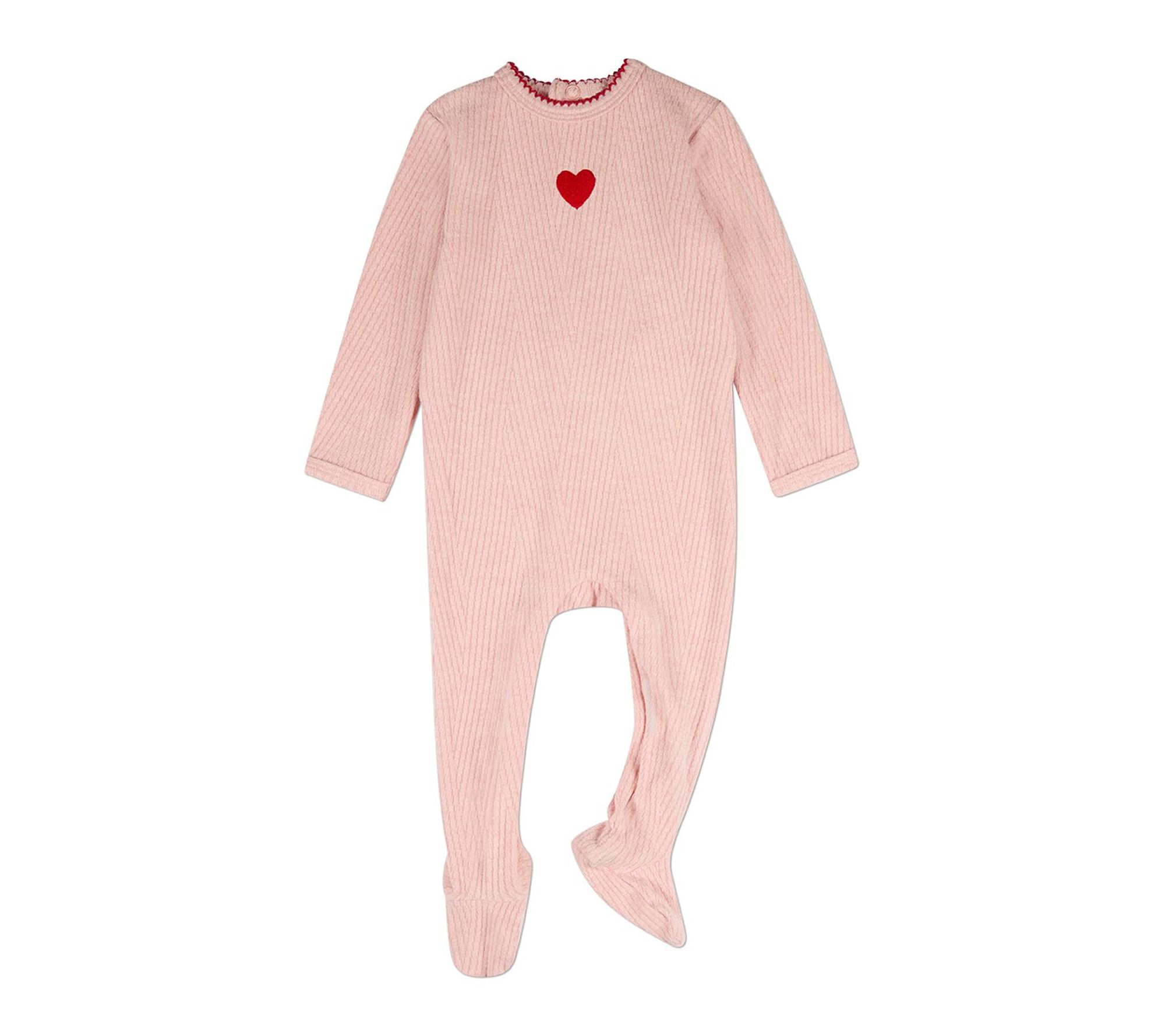MiniMoi Heart Embroidered Texture Footie