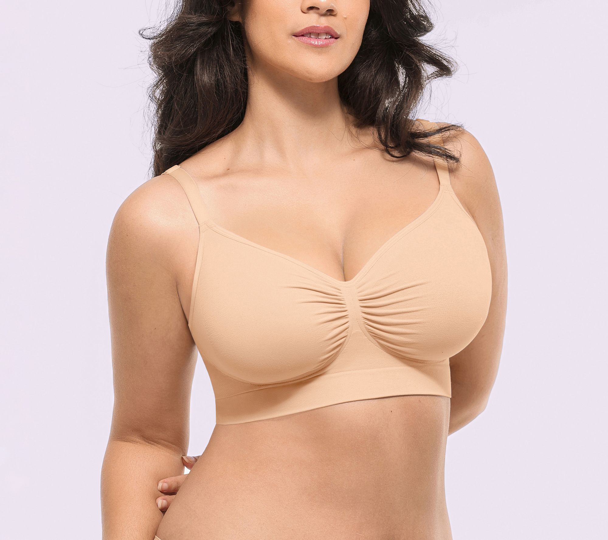 Shapellx Seamless Wireless Non -Padded V-Neck Bra
