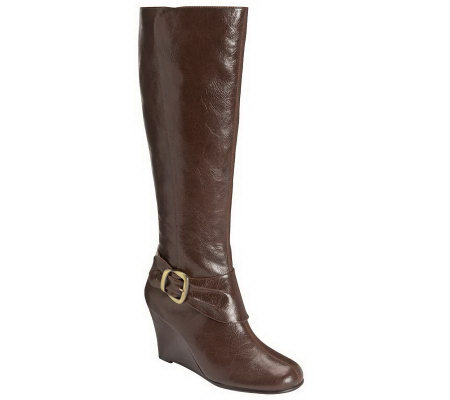 Aerosoles Plum What May Tall Shaft Double Zip Wedge Boots - Page 1 ...