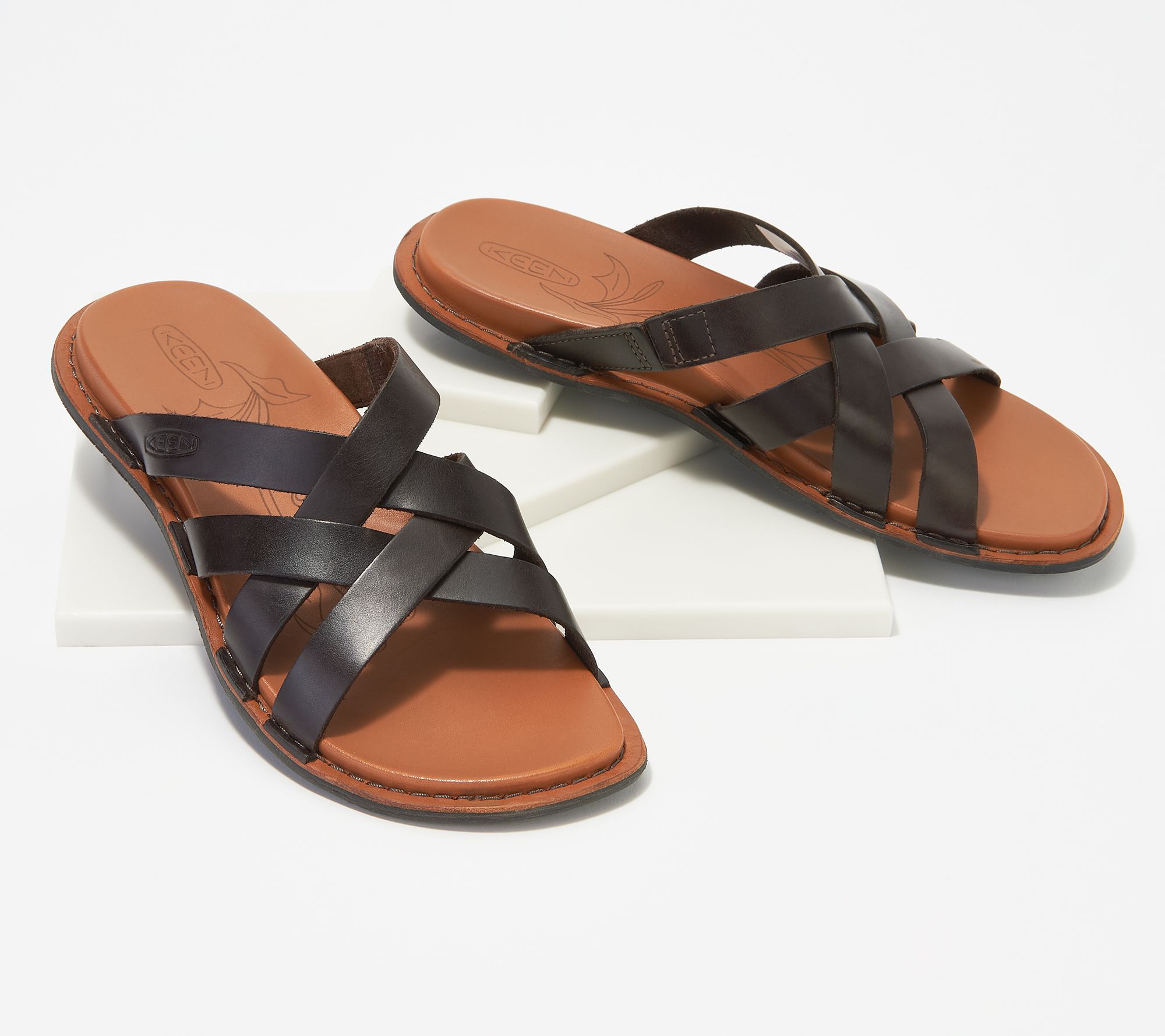 KEEN Leather Slip-On Slide Sandals 