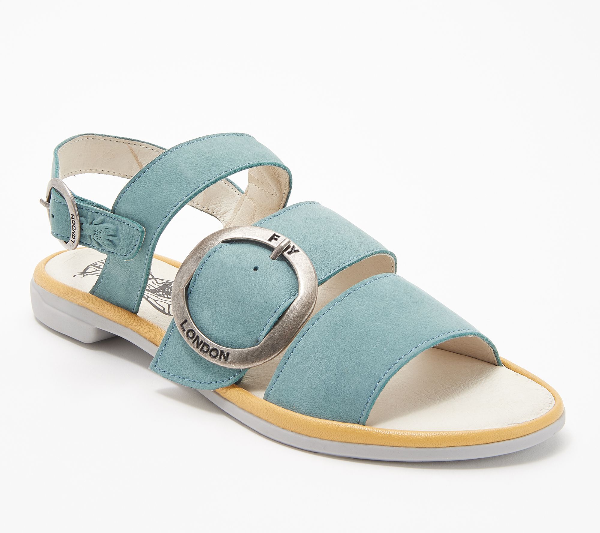 FLY London Leather Sandals with Buckle Detail - Codo - QVC.com