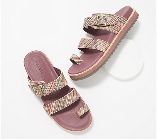 "As Is" Merrell Leather Buckle-Strap Sandals - Juno Buckle Slide