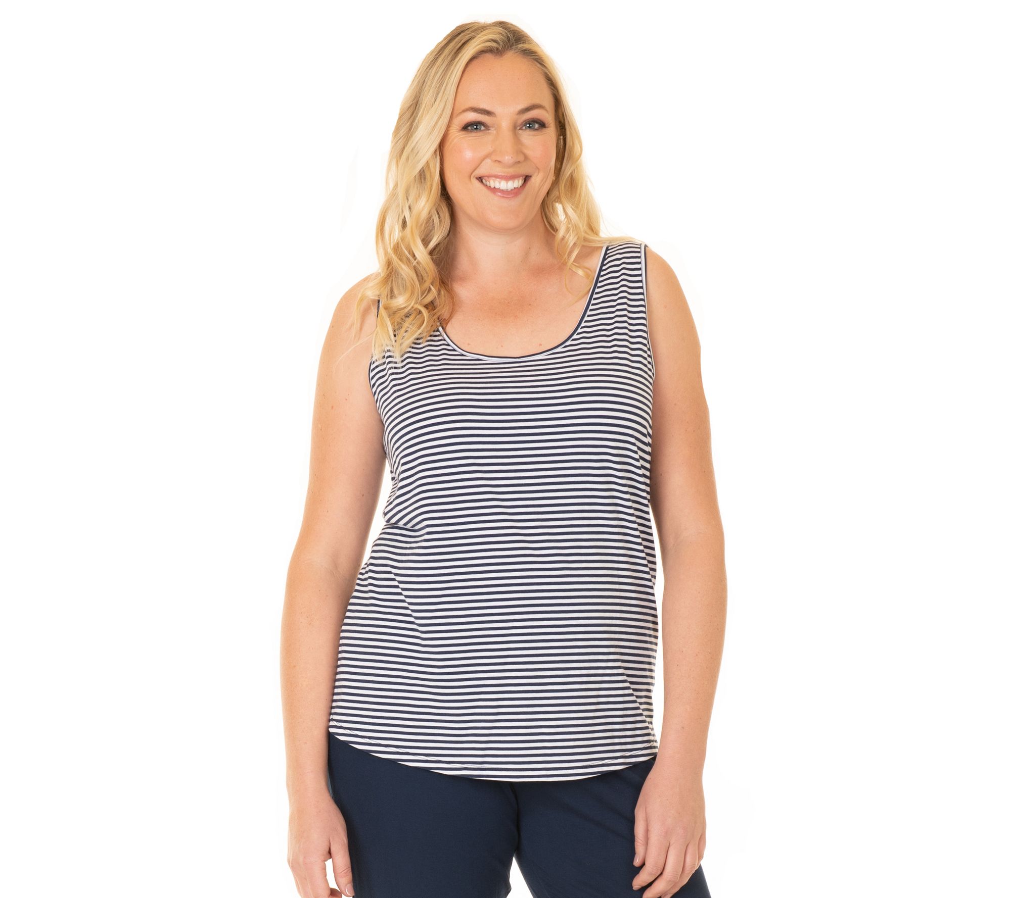 Blooming Women Sleeveless Stripe Tank Top