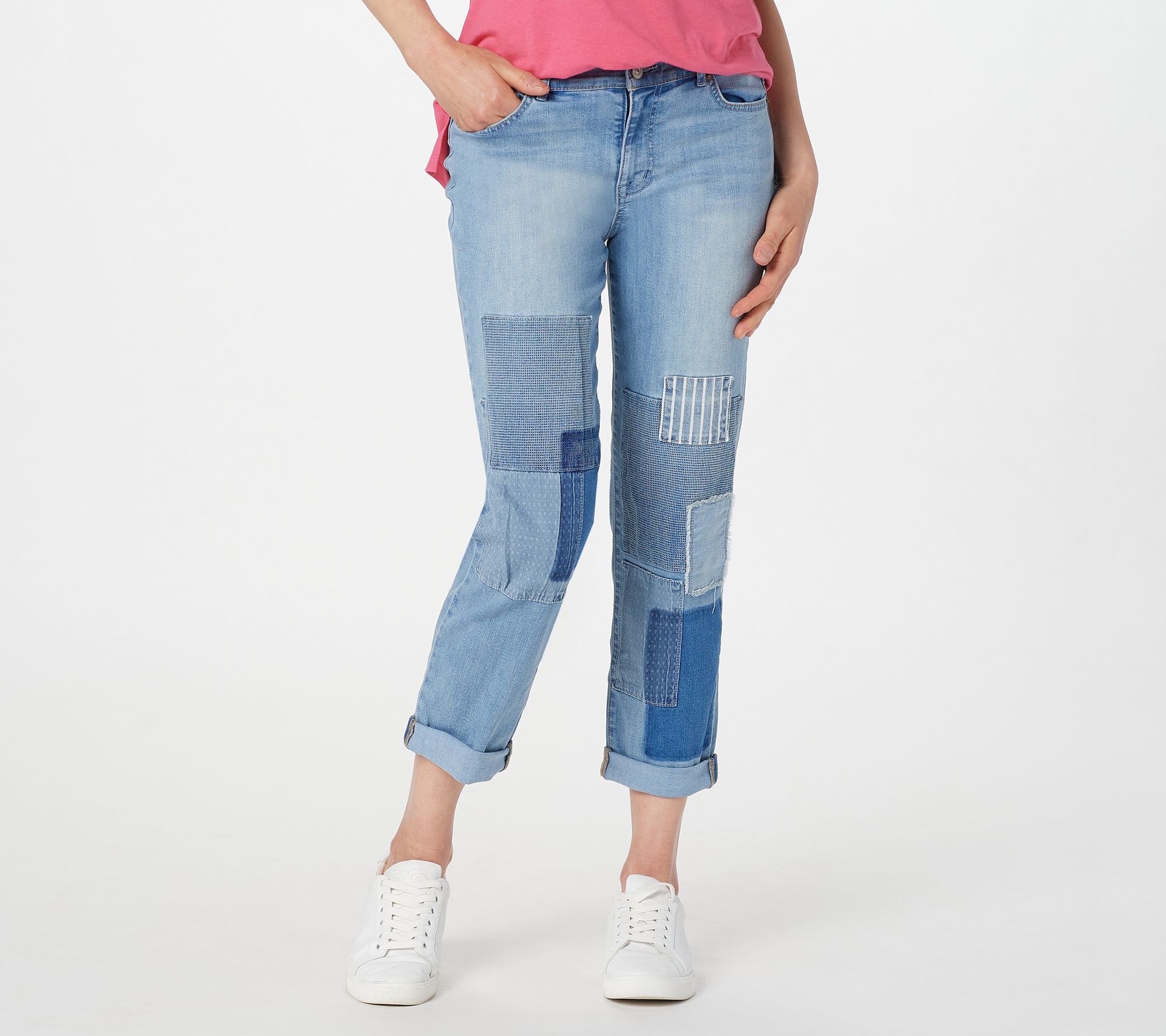 "As Is" LOGO Lavish by Lori Goldstein Reg. Indigo Slim-Leg Boyfriend Jeans