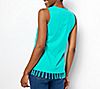 Denim & Co. Perfect Jersey Round Neck Tank with Fringe, 1 of 3