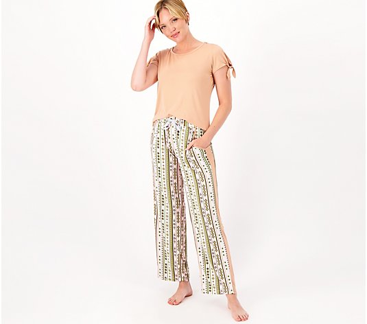 MUK LUKS Cloud Knit Scoop Neck Tee and Relaxed Pant