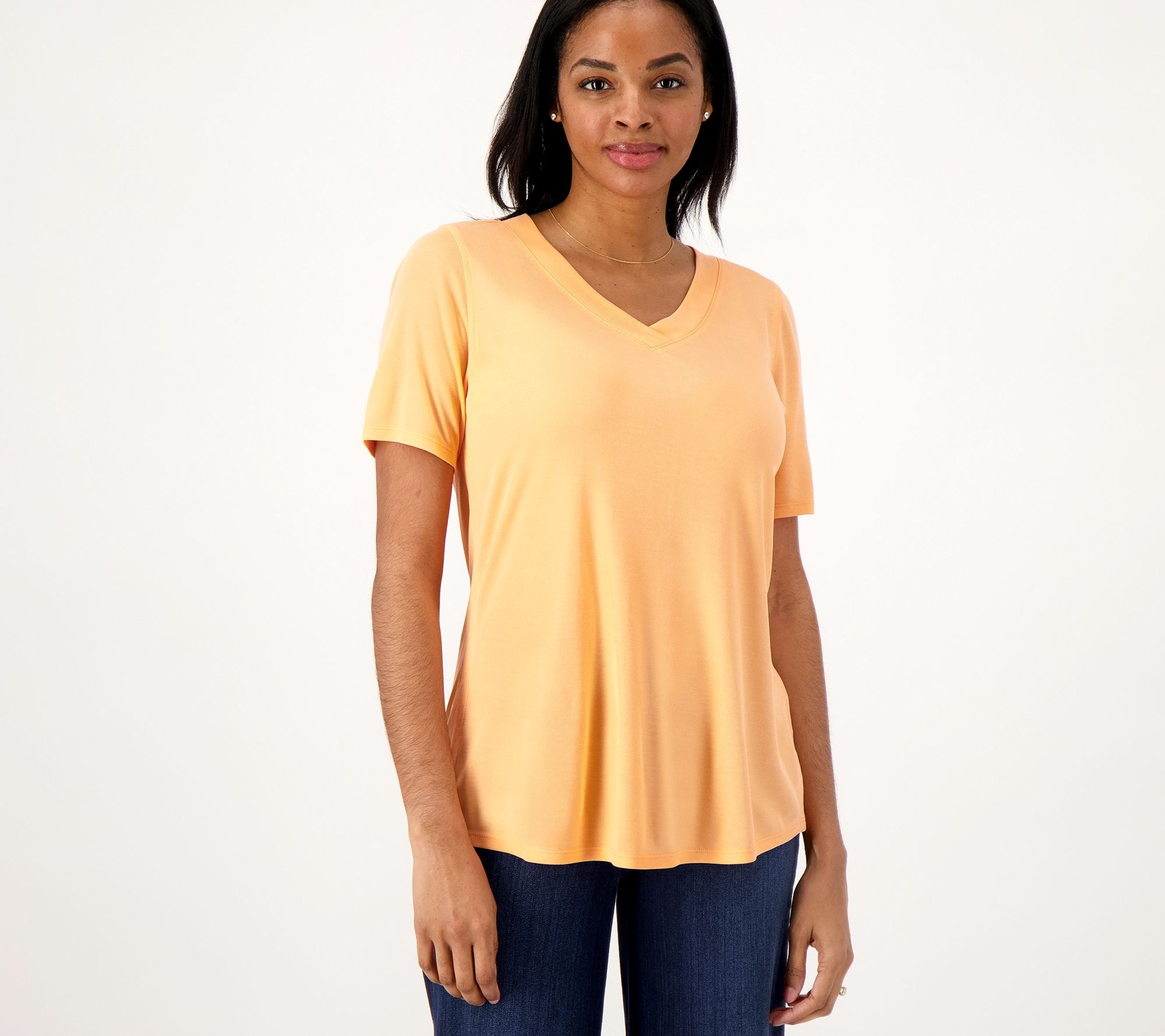 Belle Body by Kim Gravel Short Sleeve V-Neck Top
