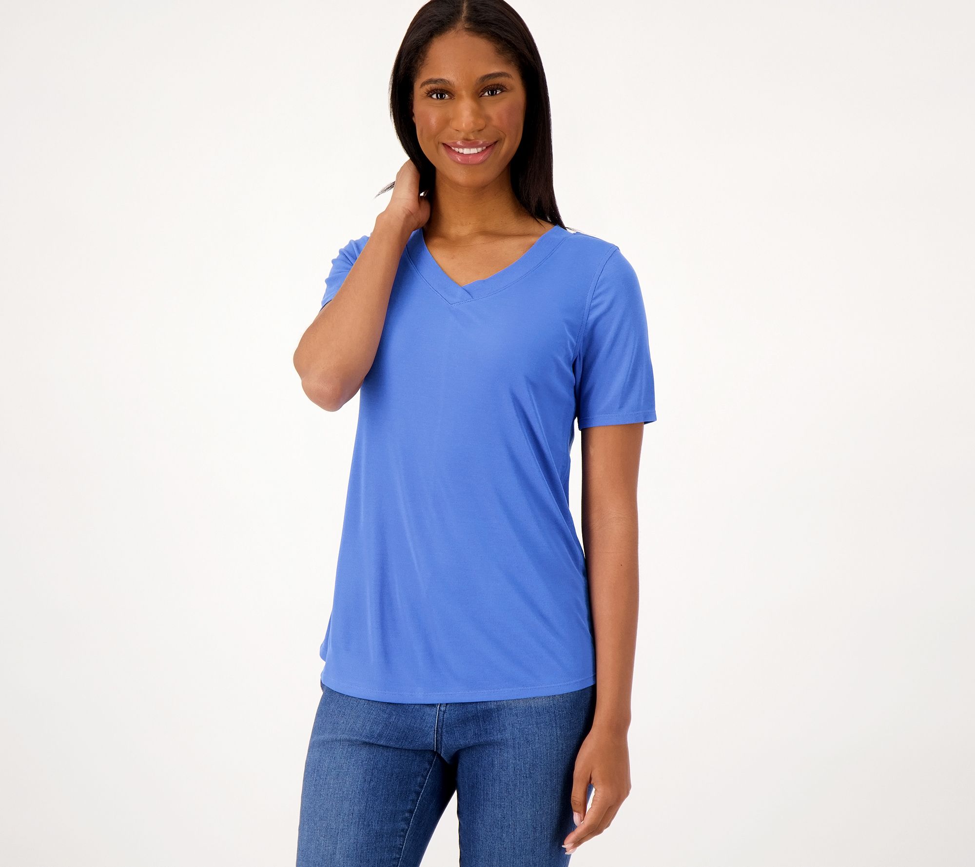 Belle Body by Kim Gravel Short Sleeve V-Neck Top