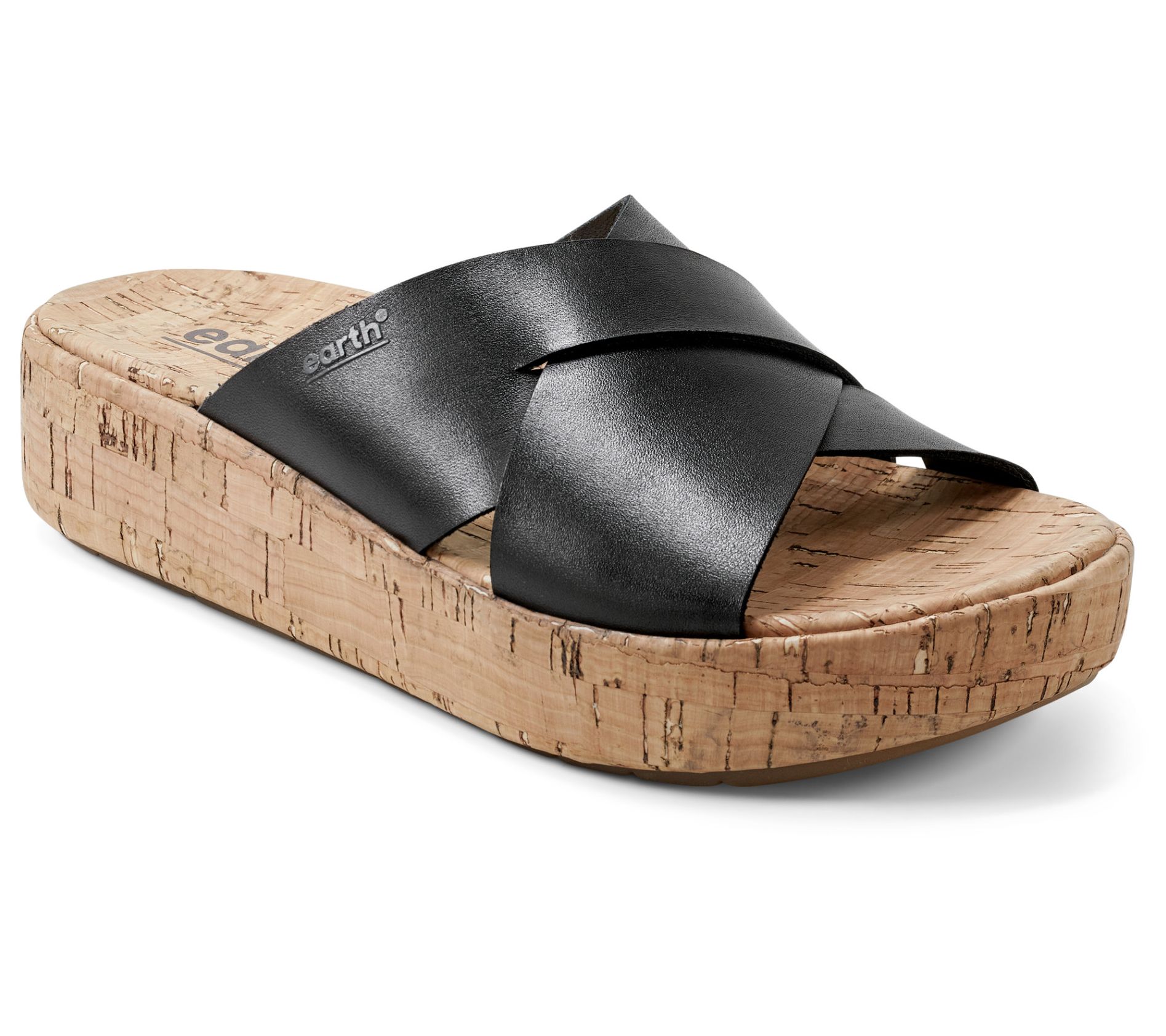 Earth Leather Slip On Wedge Sandal Scout QVC