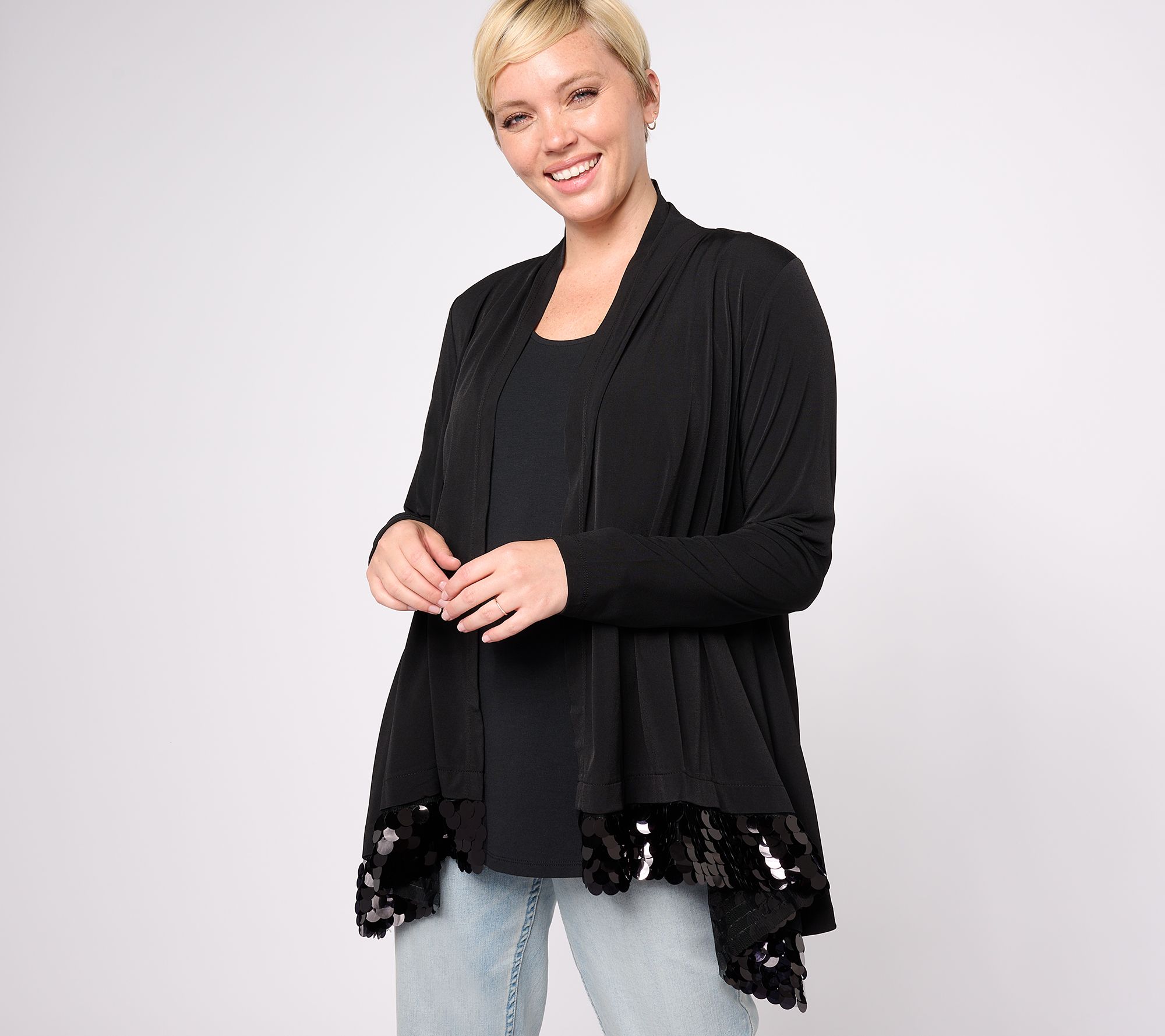 Qvc susan graver hot sale liquid knit cardigan