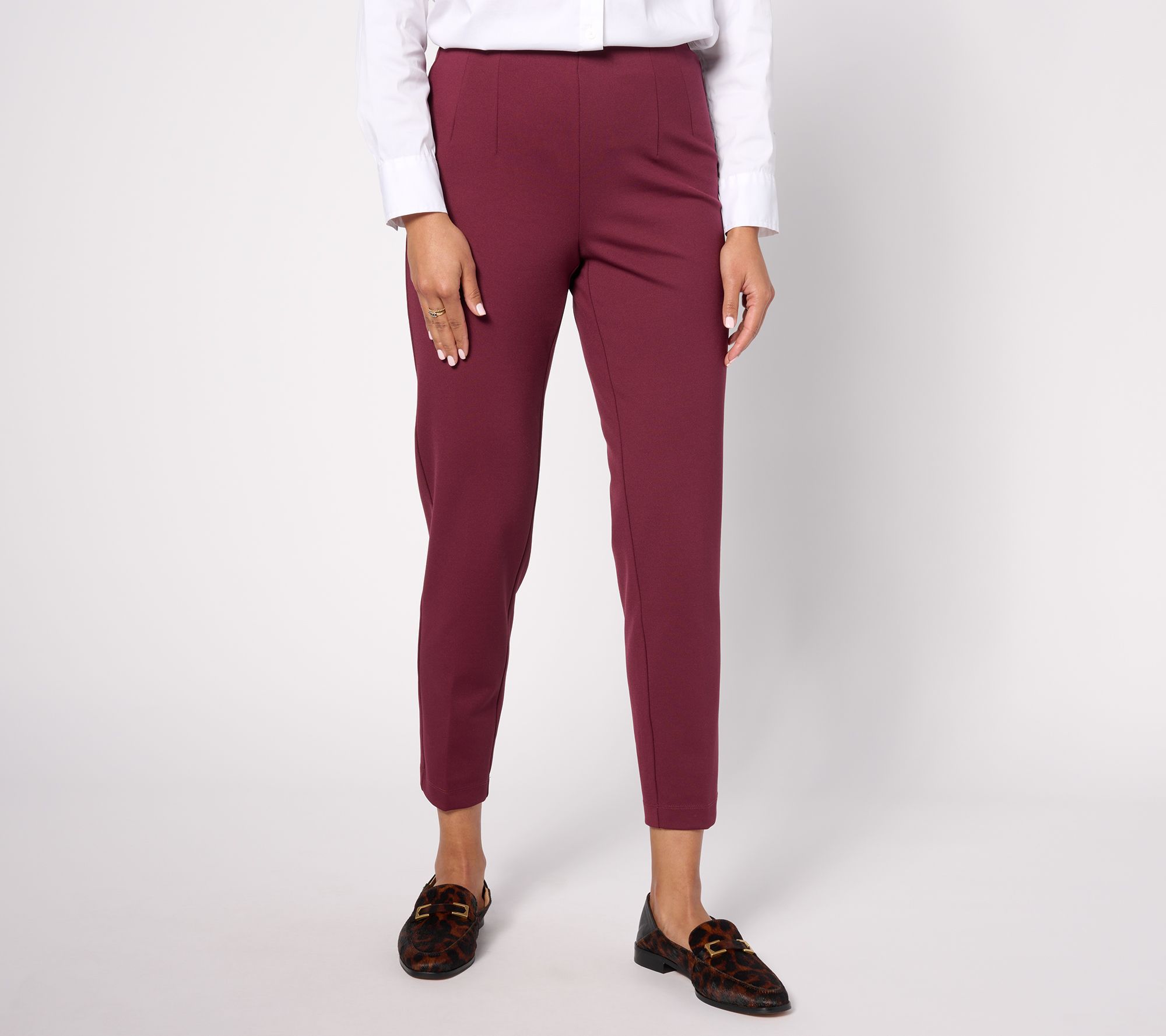 Isaac Mizrahi Live! Tall Crepe Ponte Slim Ankle Pants