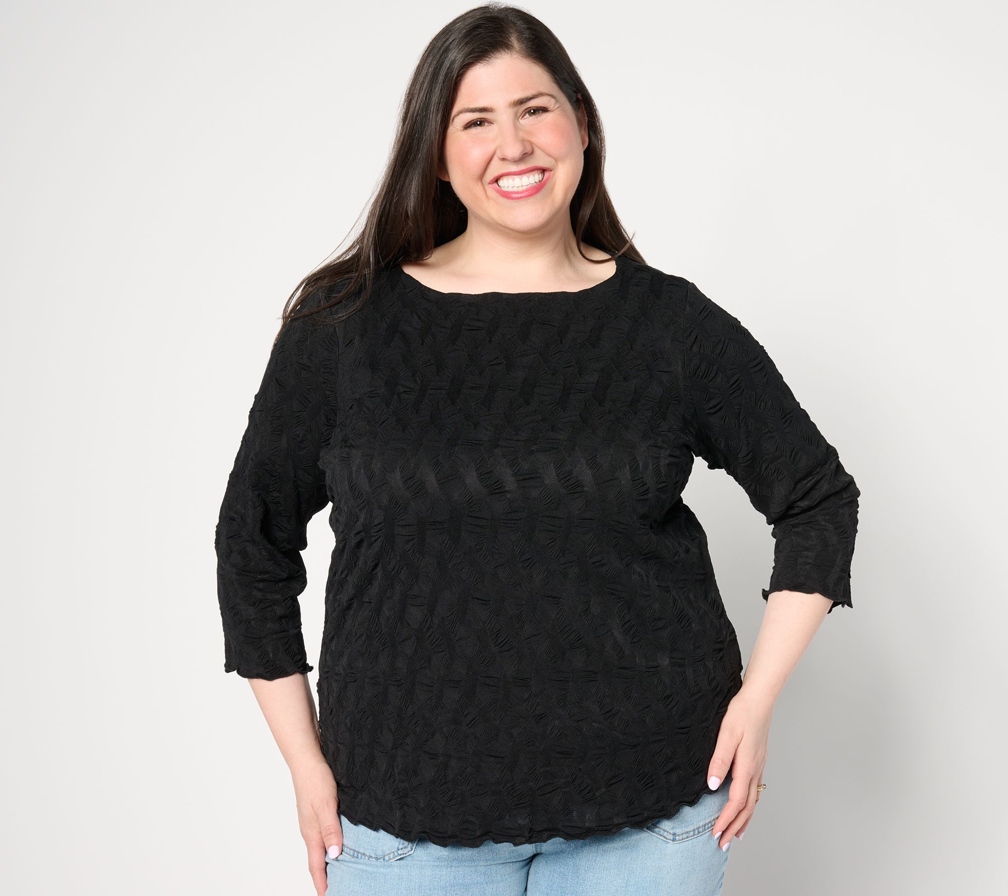Susan Graver Starburst Textured Knit Top