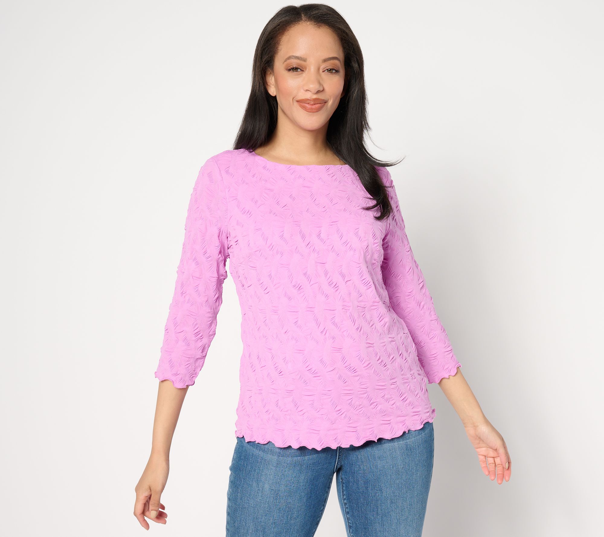 Susan Graver Starburst Textured Knit Top