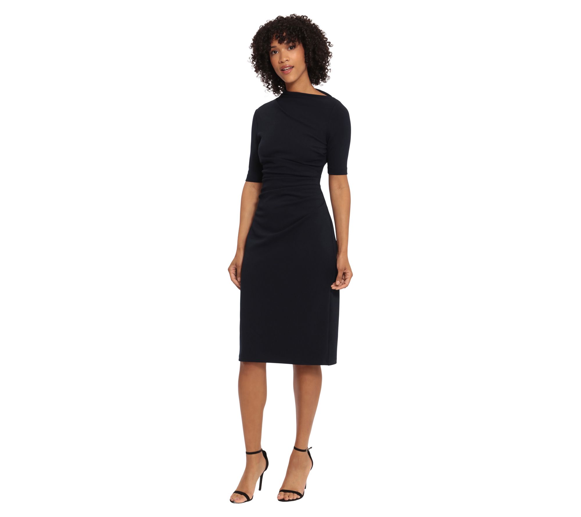 Maggy London Draped Scuba Crepe Sheath Dress - QVC.com