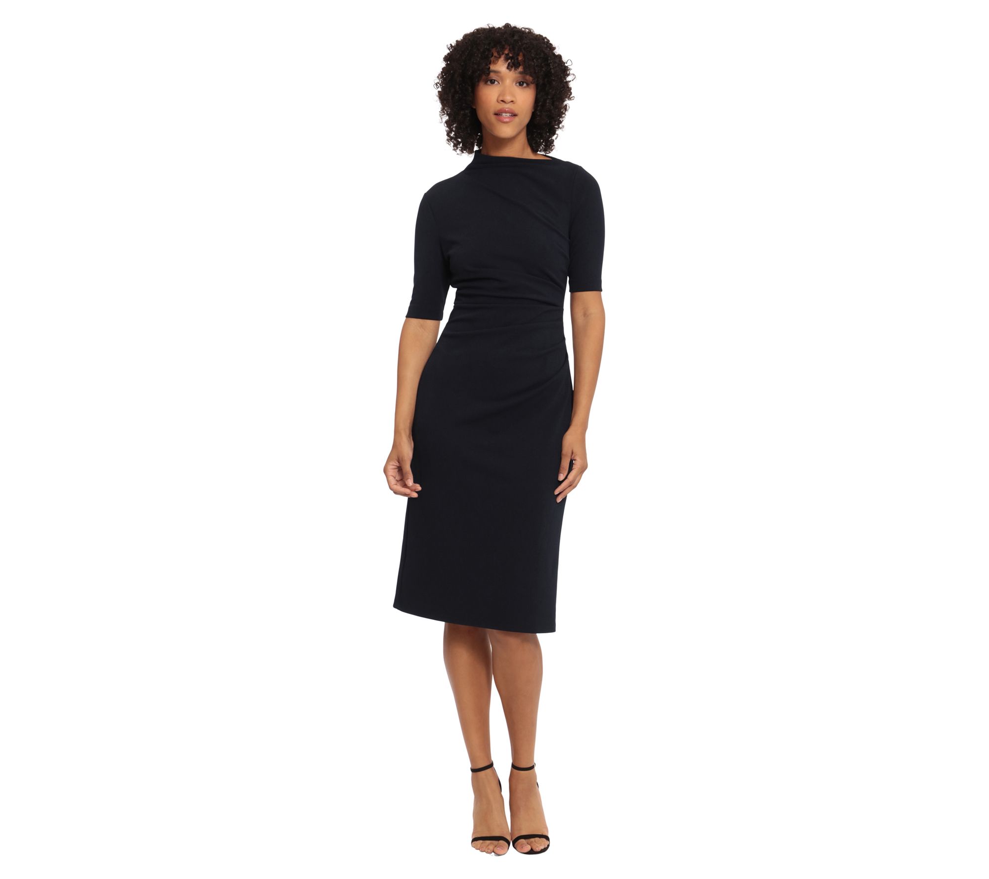 Maggy London Draped Scuba Crepe Sheath Dress - QVC.com