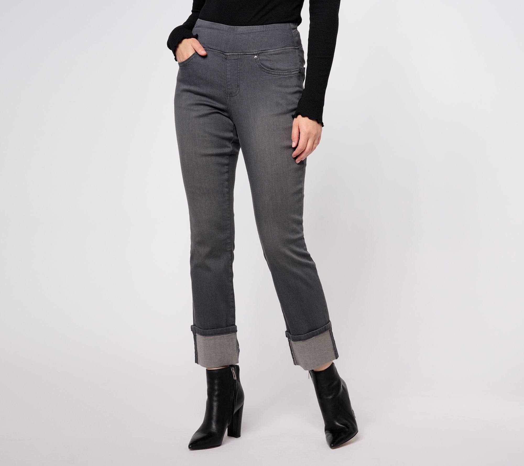 "As Is" Belle by Kim Gravel Reg TripleLuxe Denim Mega Cuff Ankle Jean