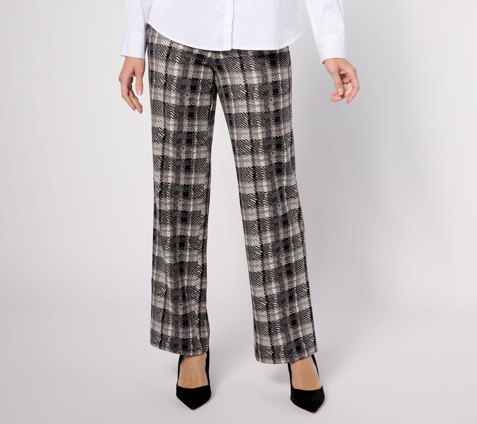 "As Is" Isaac Mizrahi Live! Regular Printed Knit Scuba Crepe Pants
