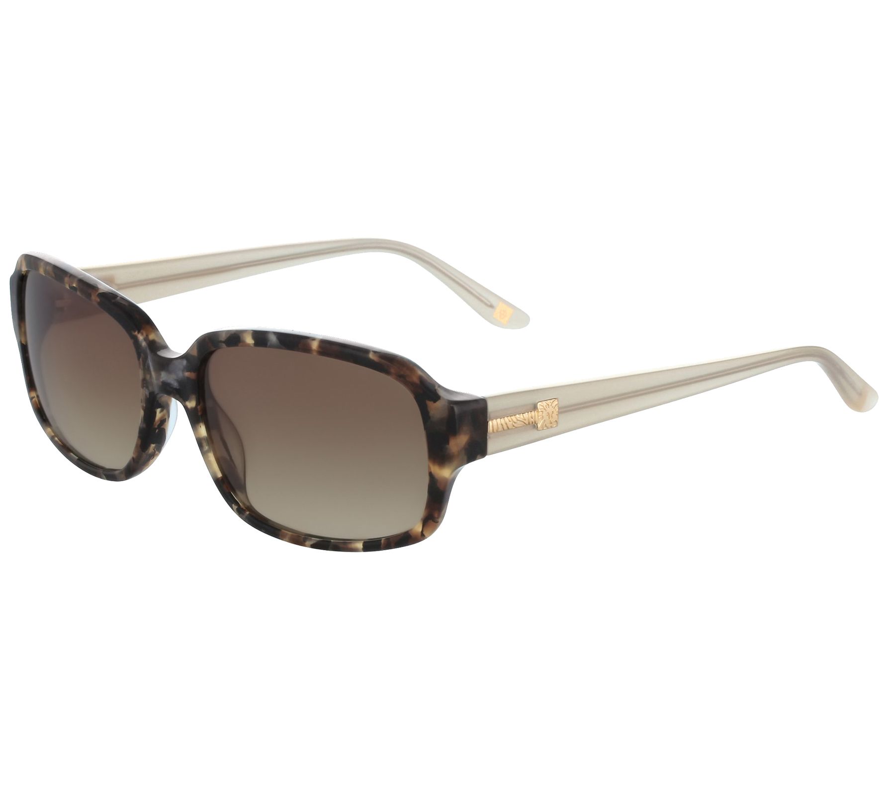 Anne Klein Women's Mocha Tortoise Soft Rectangle Sunglasses - QVC.com