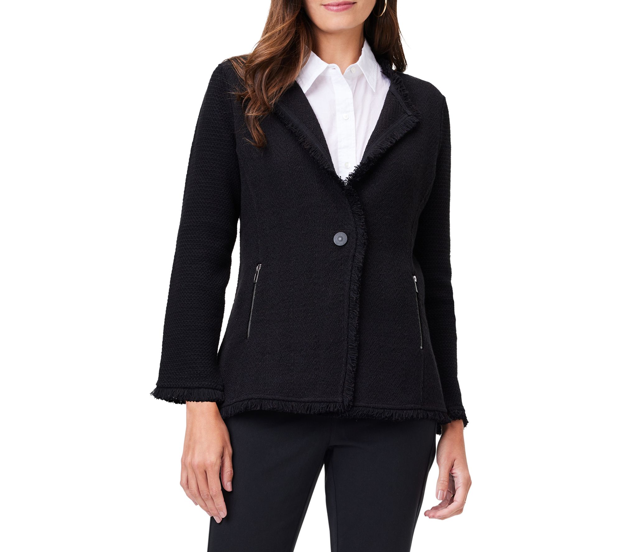 NIC+ZOE Long Fringe Mix Knit Jacket