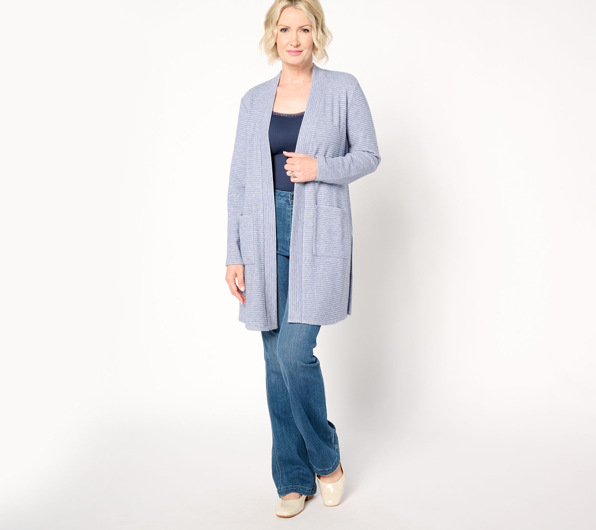 Susan Graver Lifestyle Regular Ottoman Rib Knit Cardigan