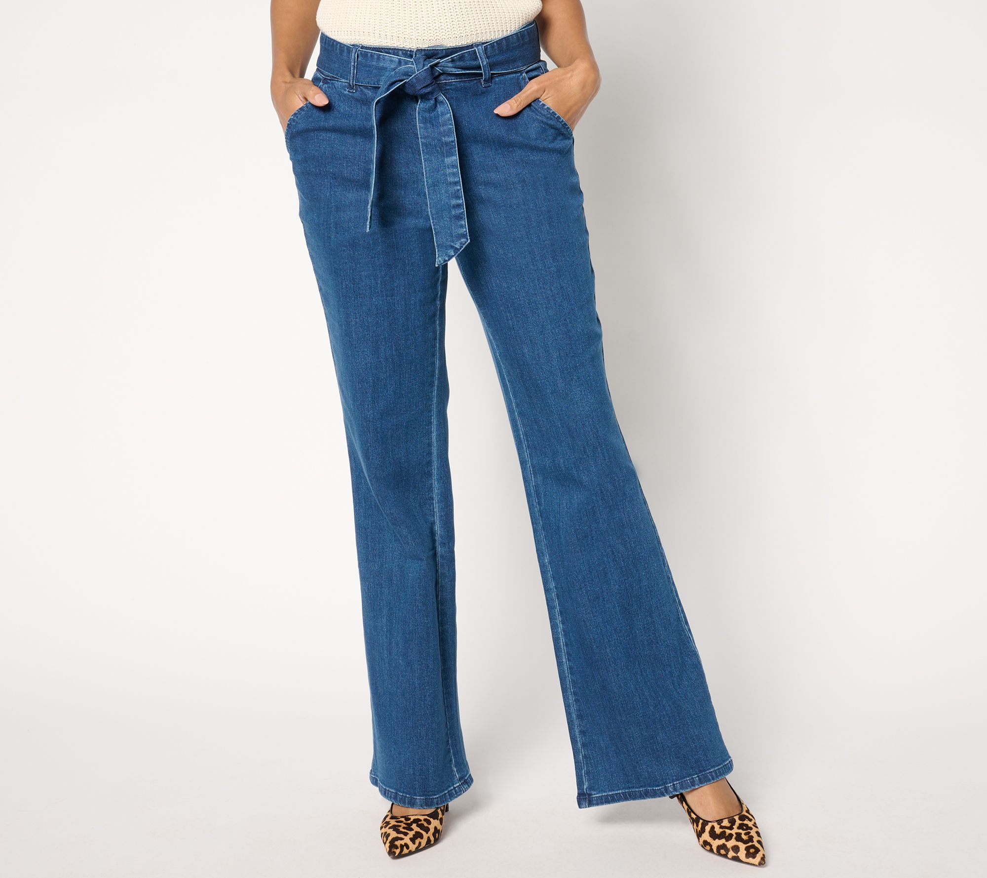 Studio Park x Shawn Killinger Petite Self-Belted Flare Jean