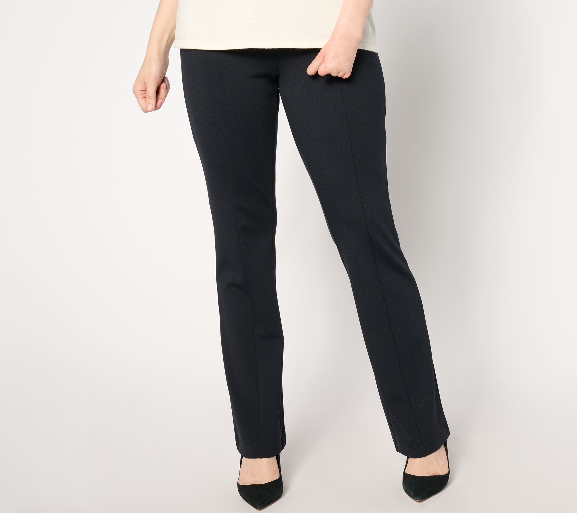 Isaac Mizrahi Live! Petite Icon Crepe Baby Bootcut Pants