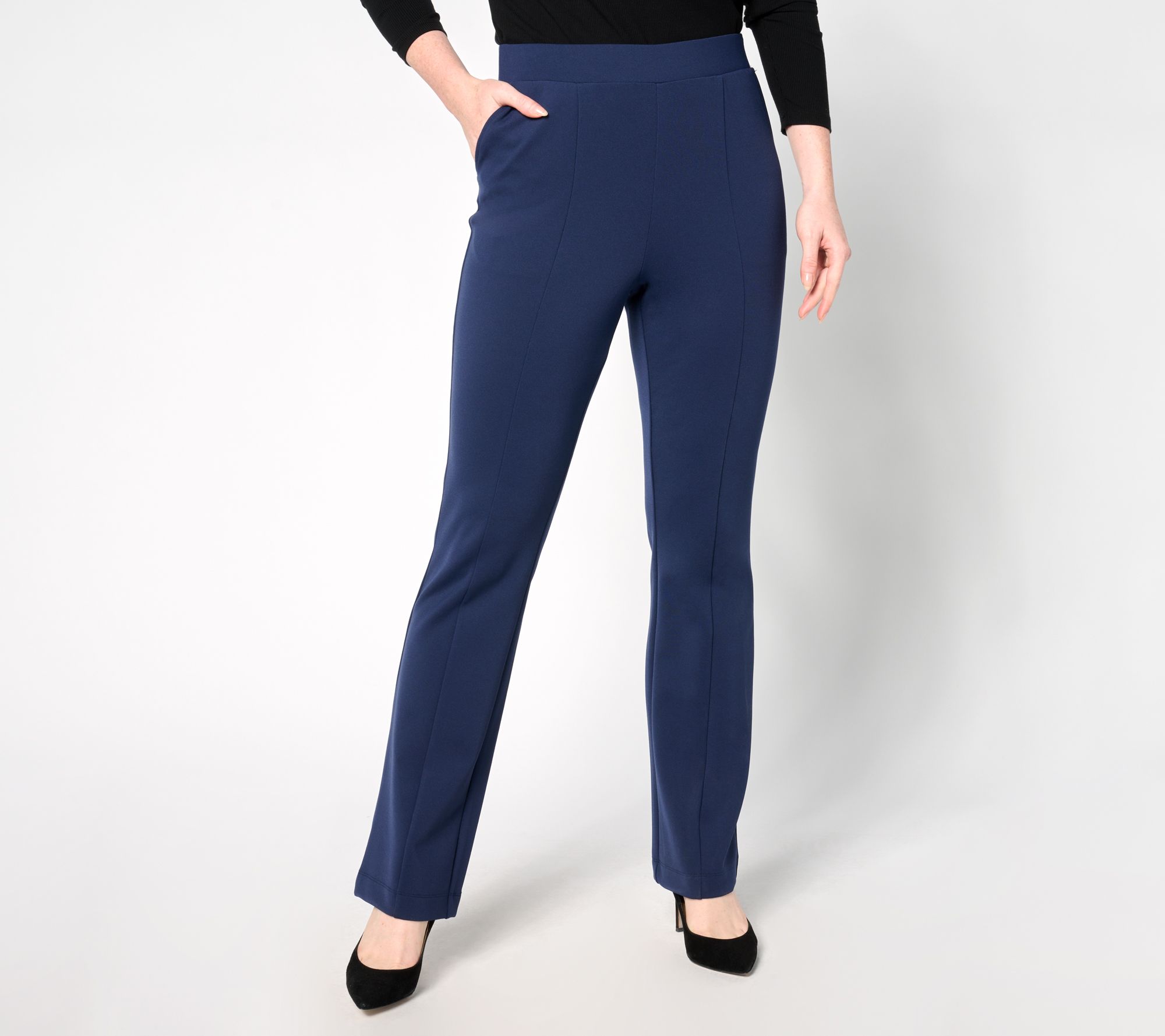 Isaac Mizrahi Live! Petite Icon Crepe Baby Bootcut Pants
