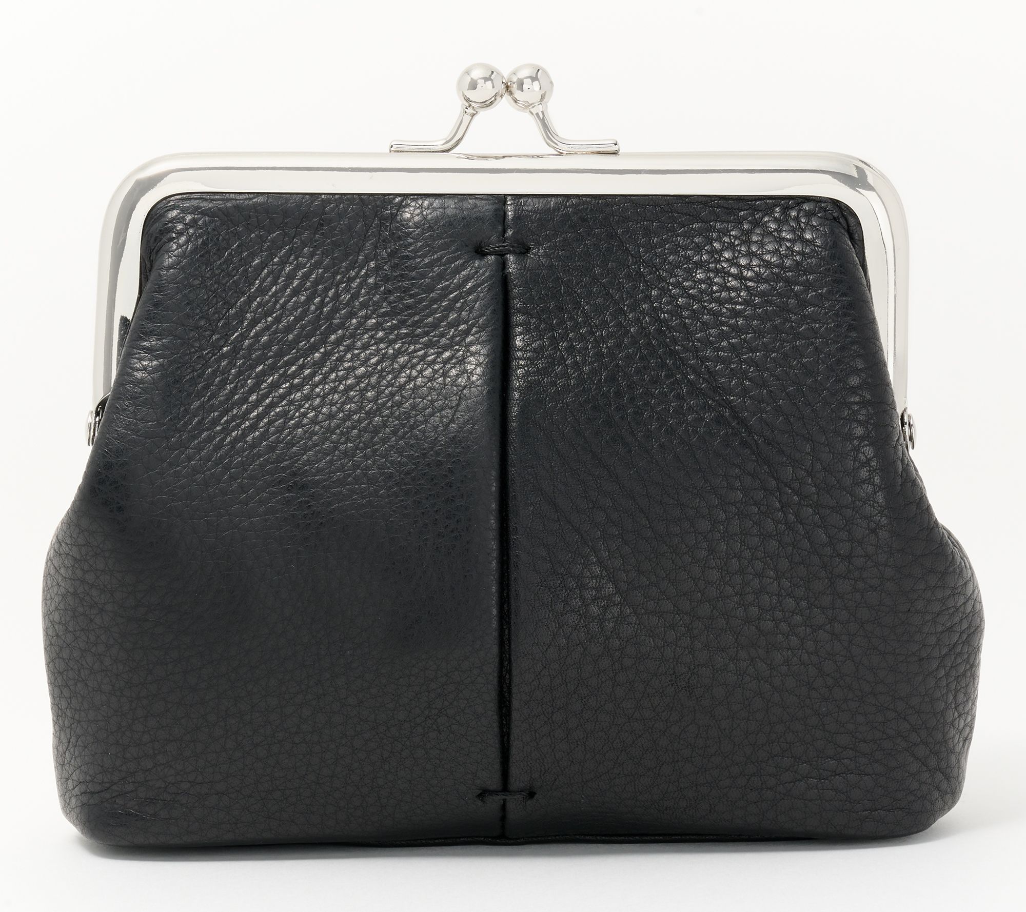 American Leather Co. Wolfe Frame Leather Kisslock Clutch