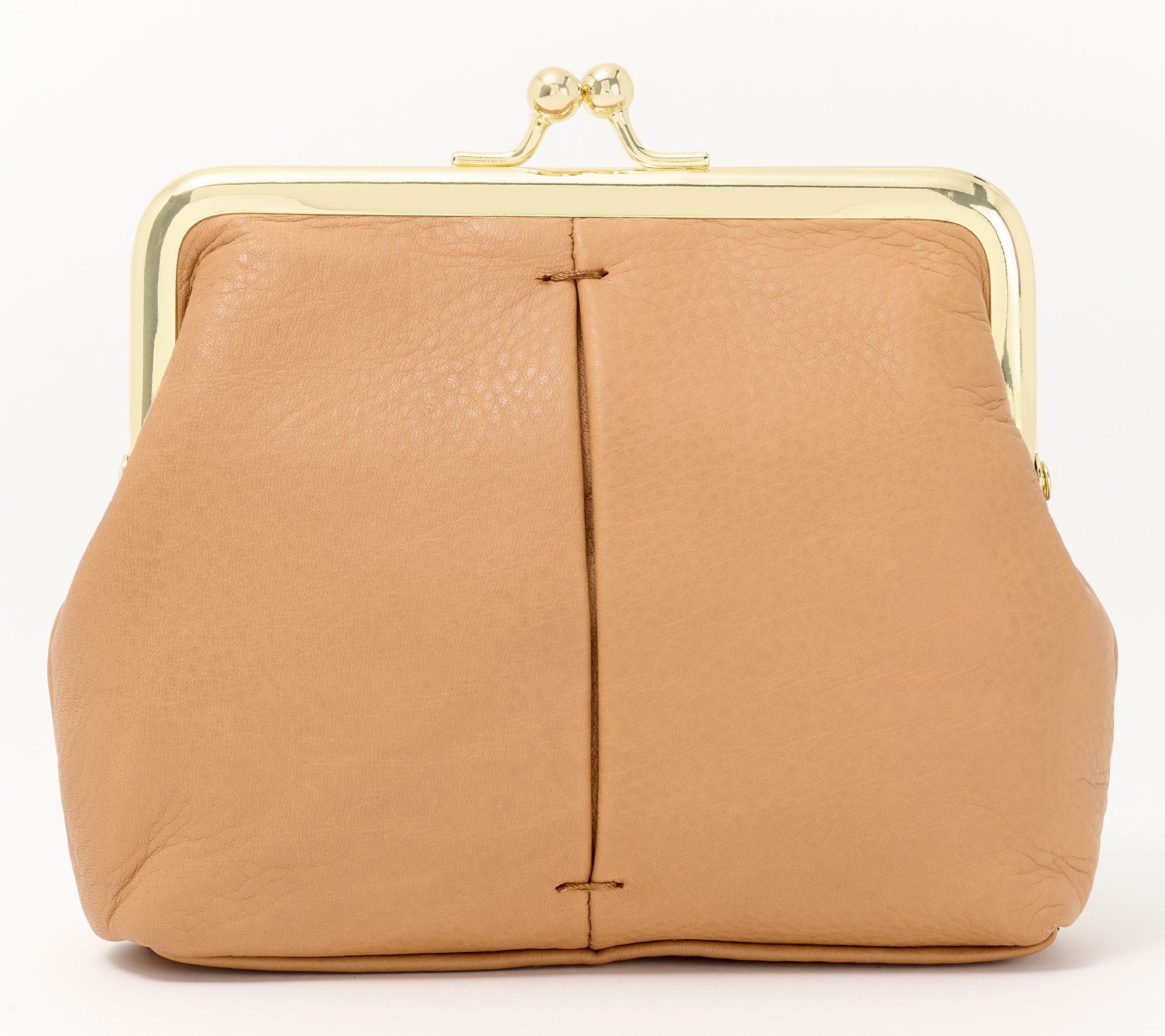 American Leather Co. Wolfe Frame Leather Kisslock Clutch